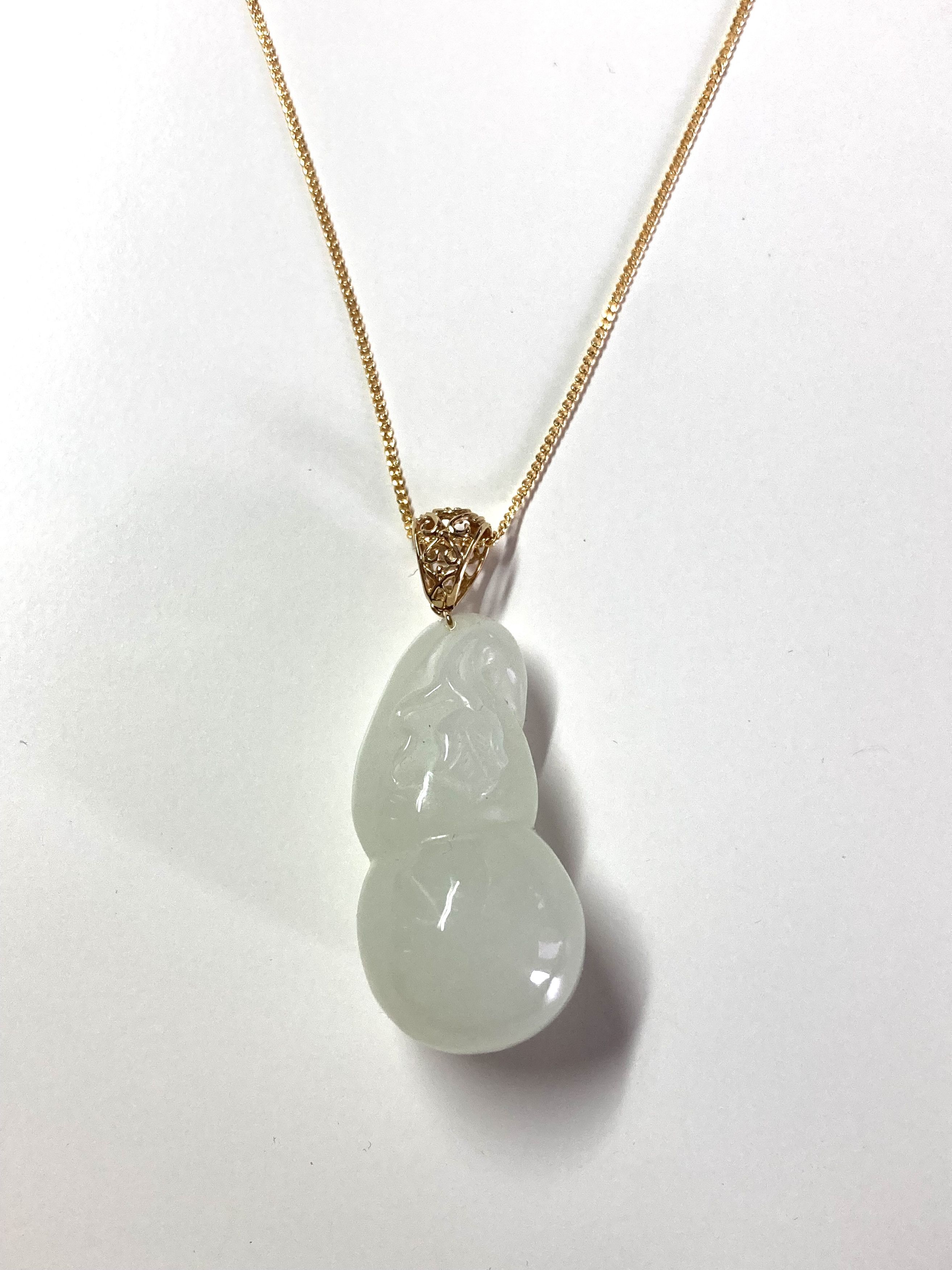 Other 60014 Certified Jadeite jade White Hetian Gourd pendant Size ONE SIZE - 5 Thumbnail