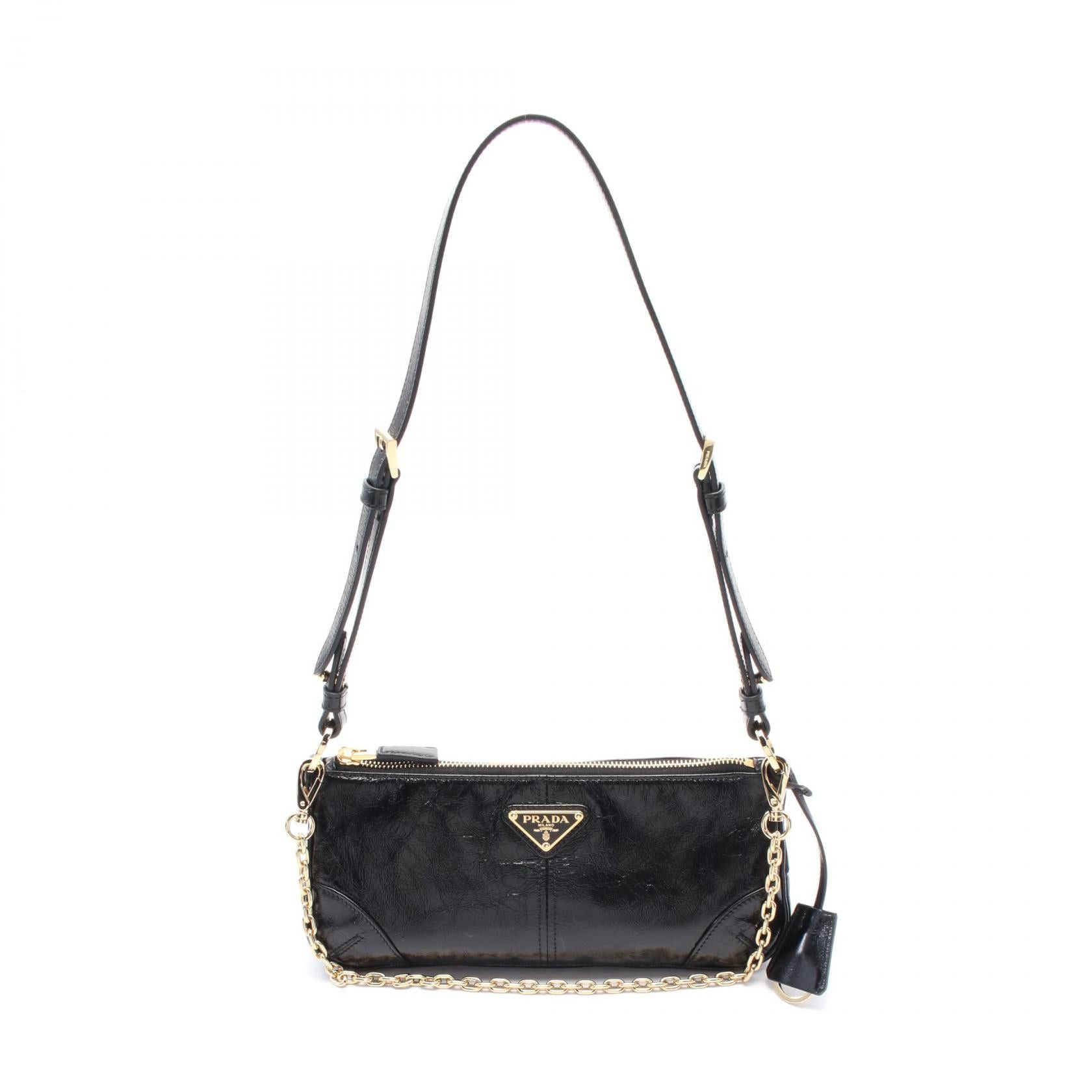 Prada Re-Edition 2002 Medium Shoulder Bag Leather Black, Women's