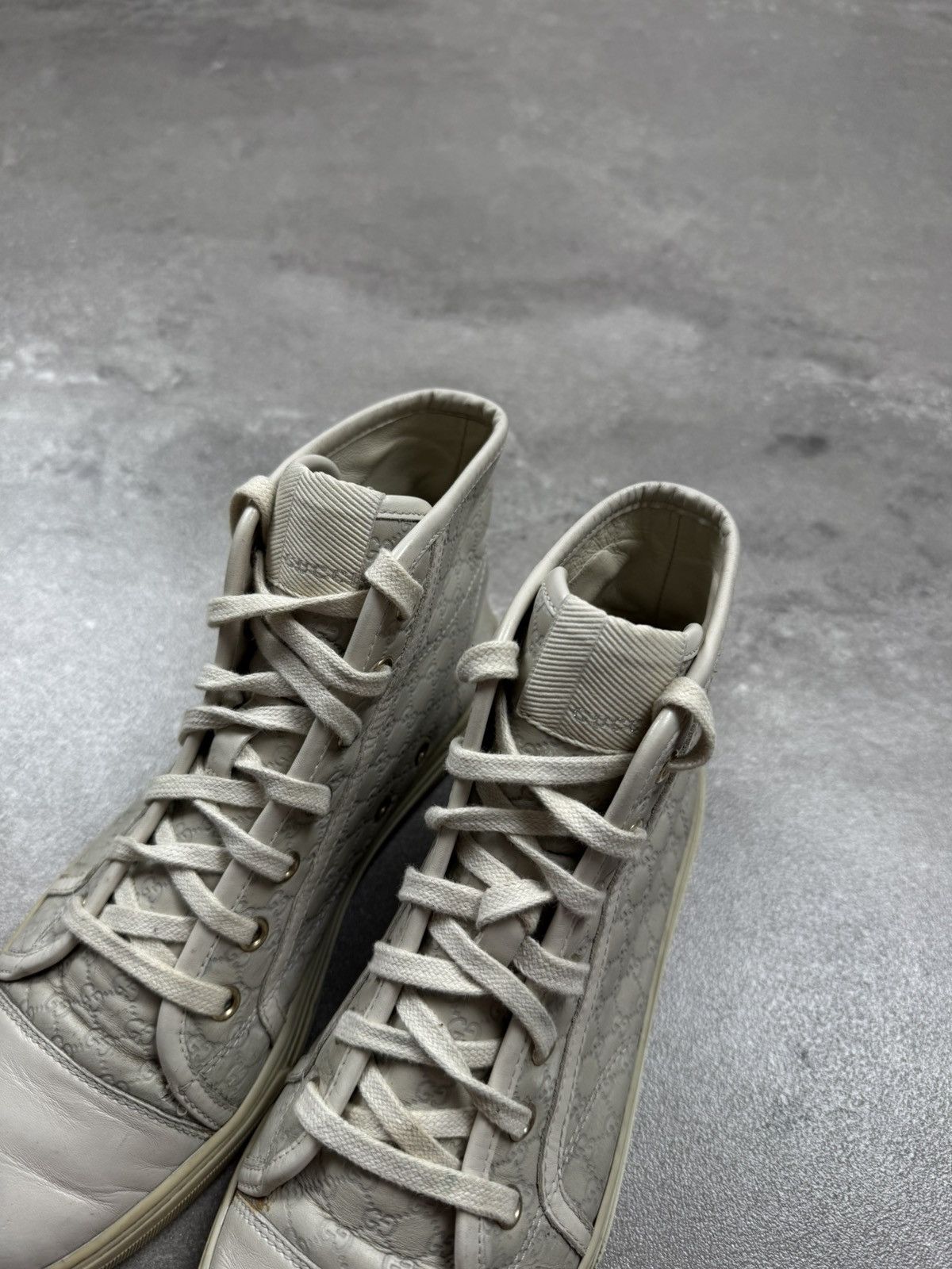 Gucci × Vintage Gucci hi top shoes sneakers monogram vintage old money Size US 6.5 / IT 36.5 - 7 Thumbnail