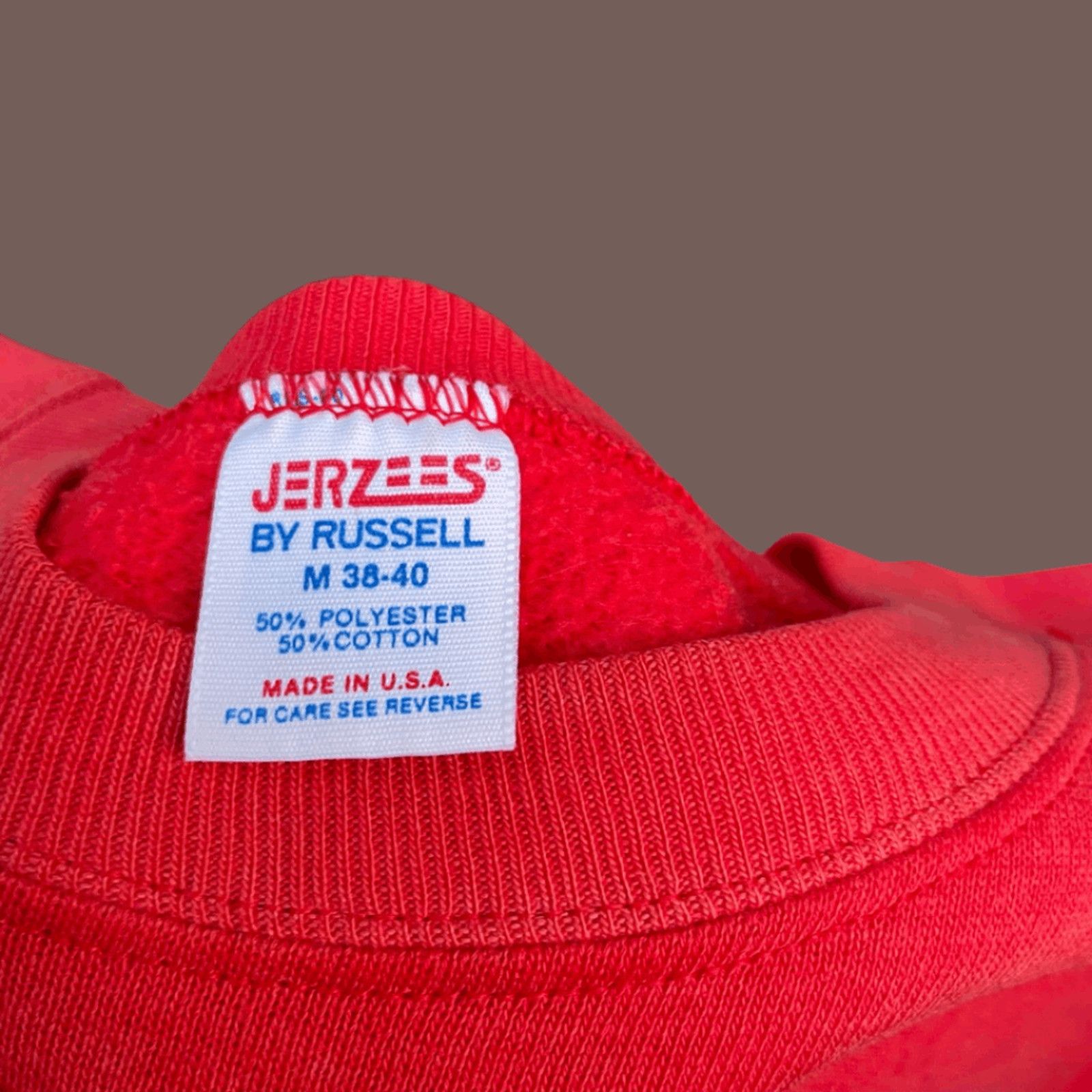Jerzees × Vintage VTG Graphic Sweatshirt | Jerzees Red Whale Print | 80s USA Size M / US 6-8 / IT 42-44 - 4 Thumbnail