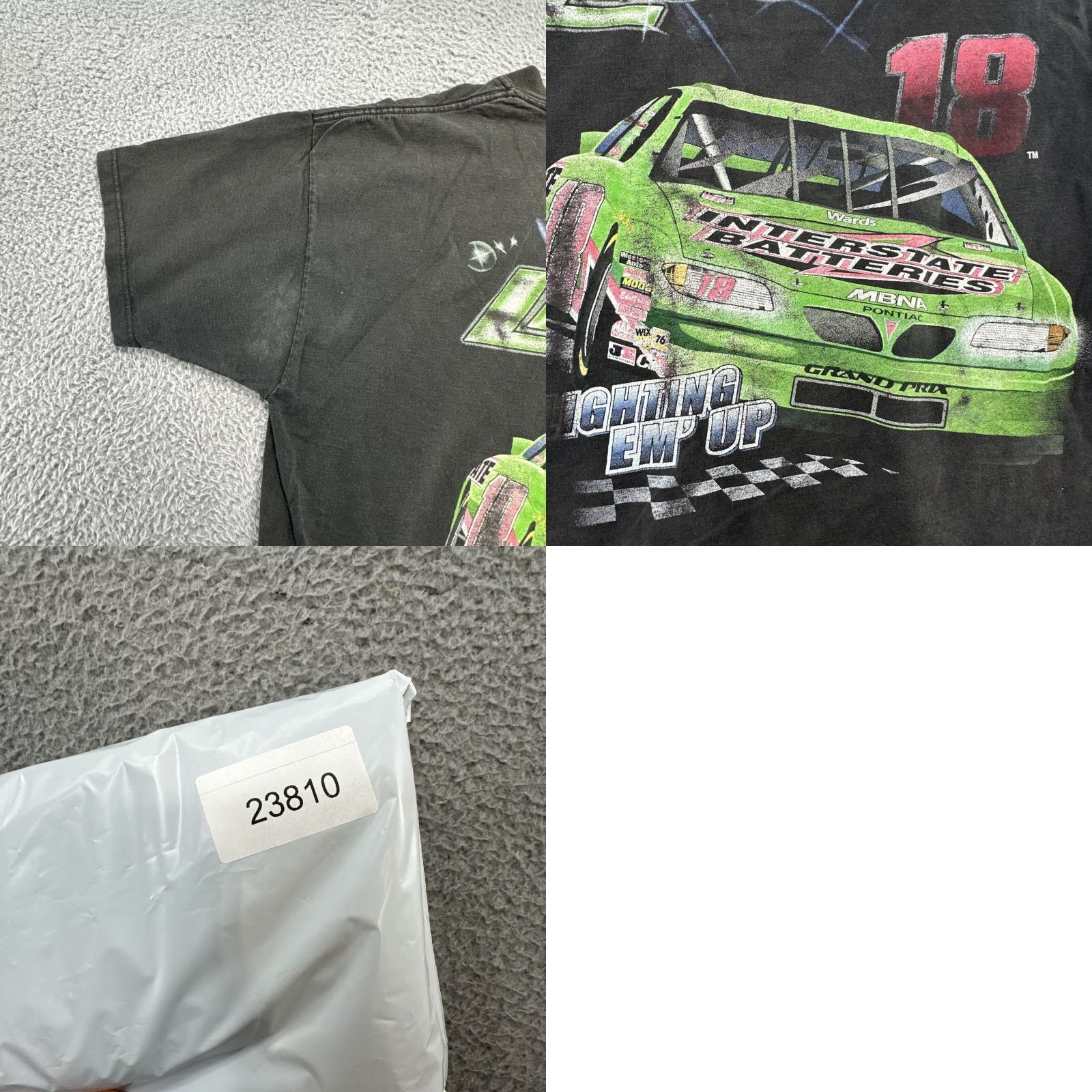 Chase Authentics VINTAGE NASCAR Bobby Labonte #18 T Shirt Lighting Em' Up Chase Authentics Large Black 90s Mens T-Shirt Shirts Men Racing Nascar Size US L / EU 52-54 / 3 - 10 Thumbnail