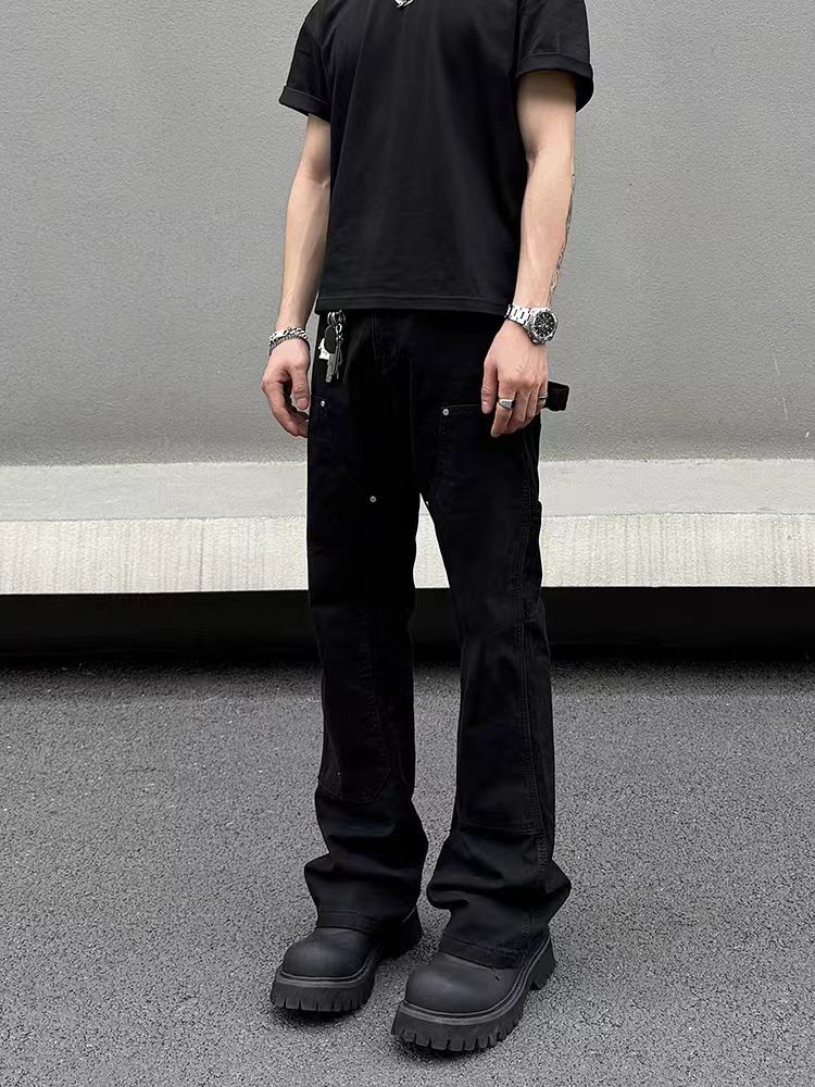 Japanese Brand × Vintage Vintage Straight Leg Black Work Trousers Size US 30 / EU 46 - 3 Thumbnail