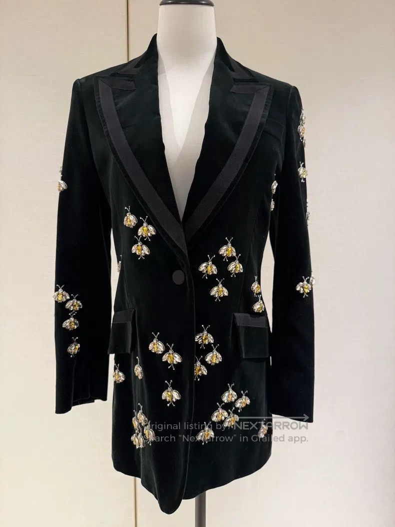 Gucci Gucci Show velvet studded diamond suit jacket Size XS / US 0-2 / IT 36-38 - 1 Thumbnail