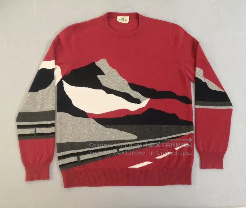 Hermes Hermes Cashmere sweater knit, autumn mountains pattern, st Size US M / EU 48-50 / 2 - 1 Thumbnail