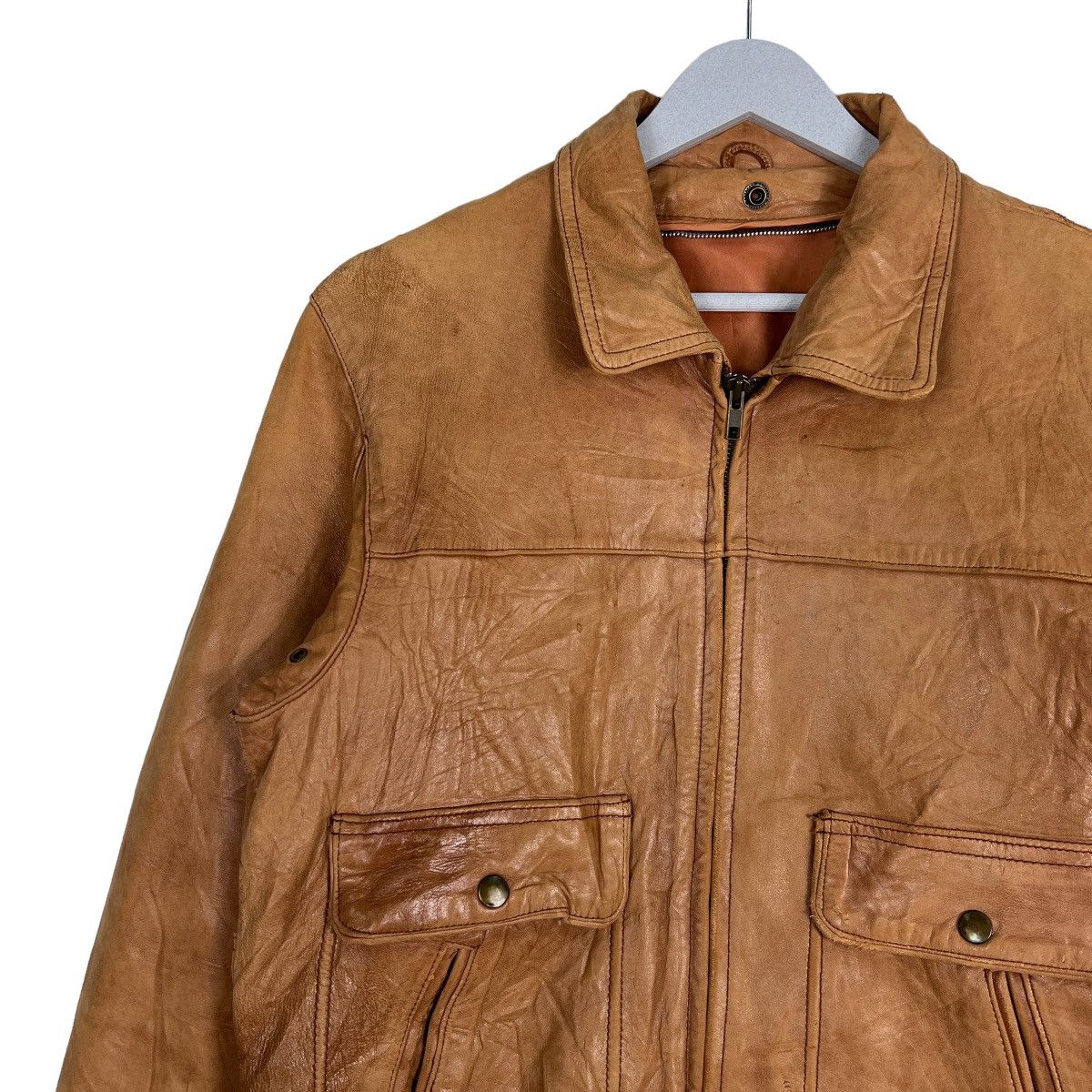 Japanese Brand 🔥 70s VINTAGE LEATHER JACKET Size US M / EU 48-50 / 2 - 7 Thumbnail