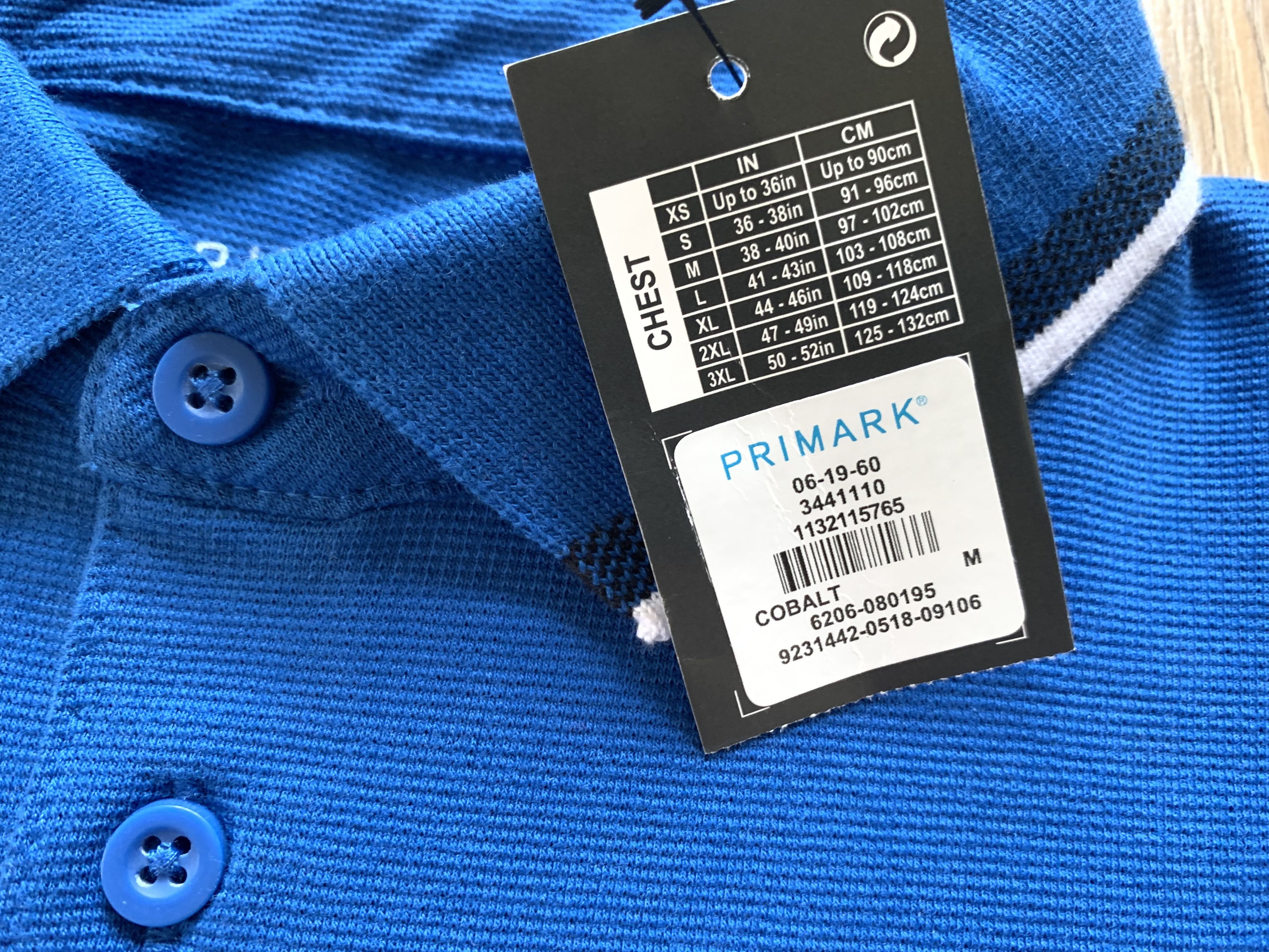 Primark Primark Basic Blue Cotton Polo T Shirt Size US M / EU 48-50 / 2 - 7 Thumbnail