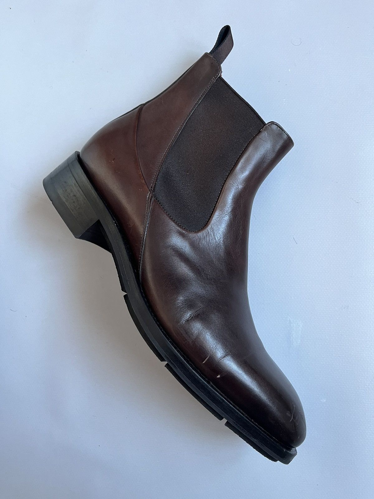 Santoni Santoni Men Brown Leather Chelsea Boots Size US 10.5 / EU 43-44 - 5 Thumbnail