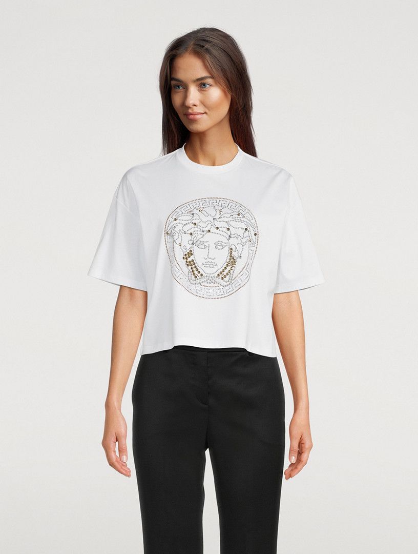 Versace o1y0226 Crewneck T-Shirt in White Size M / US 6-8 / IT 42-44 - 2 Thumbnail
