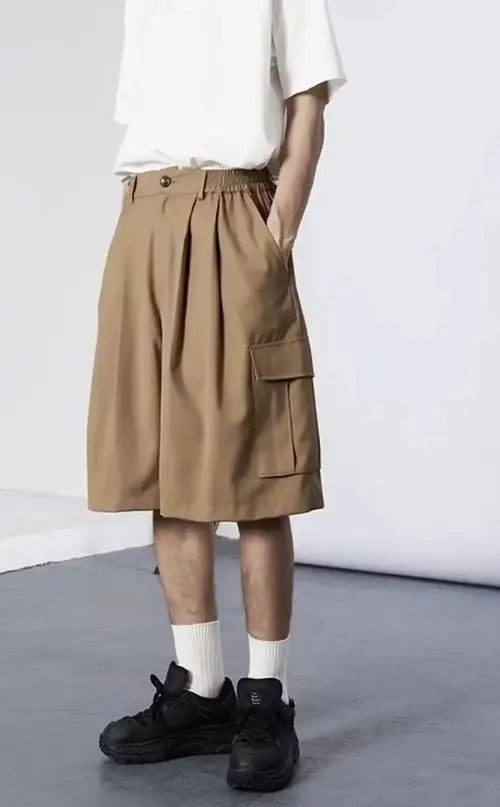 Japanese Brand 21SS Indigo Union Japan Khaki Oversized Chino Shorts Size US 32 / EU 48 - 1 Thumbnail
