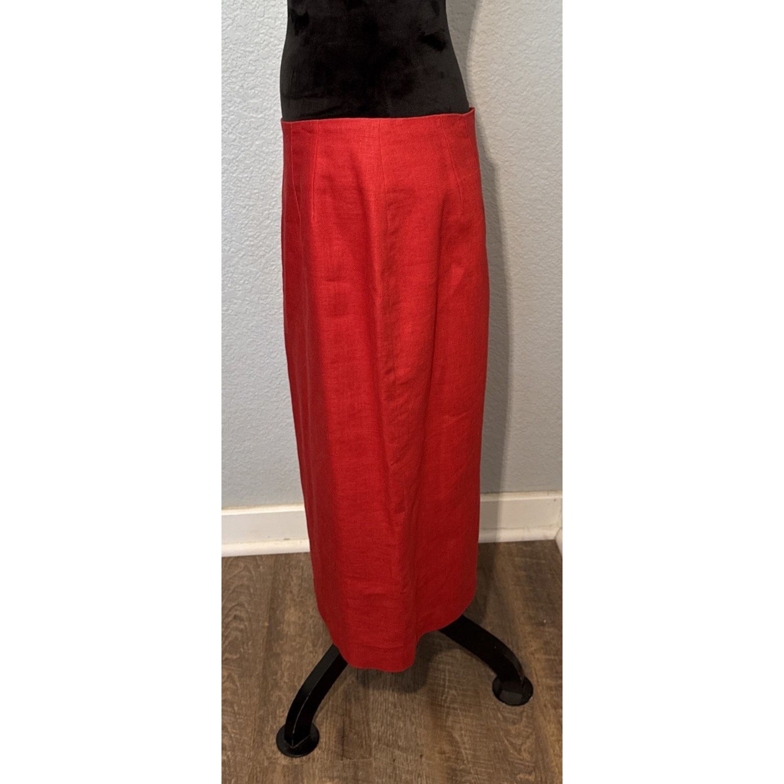 Bill Blass Vintage Bill Blass Red Crimson Skirt 100% Linen Size 14 P Size 36" / US 14 / IT 50 - 5 Thumbnail