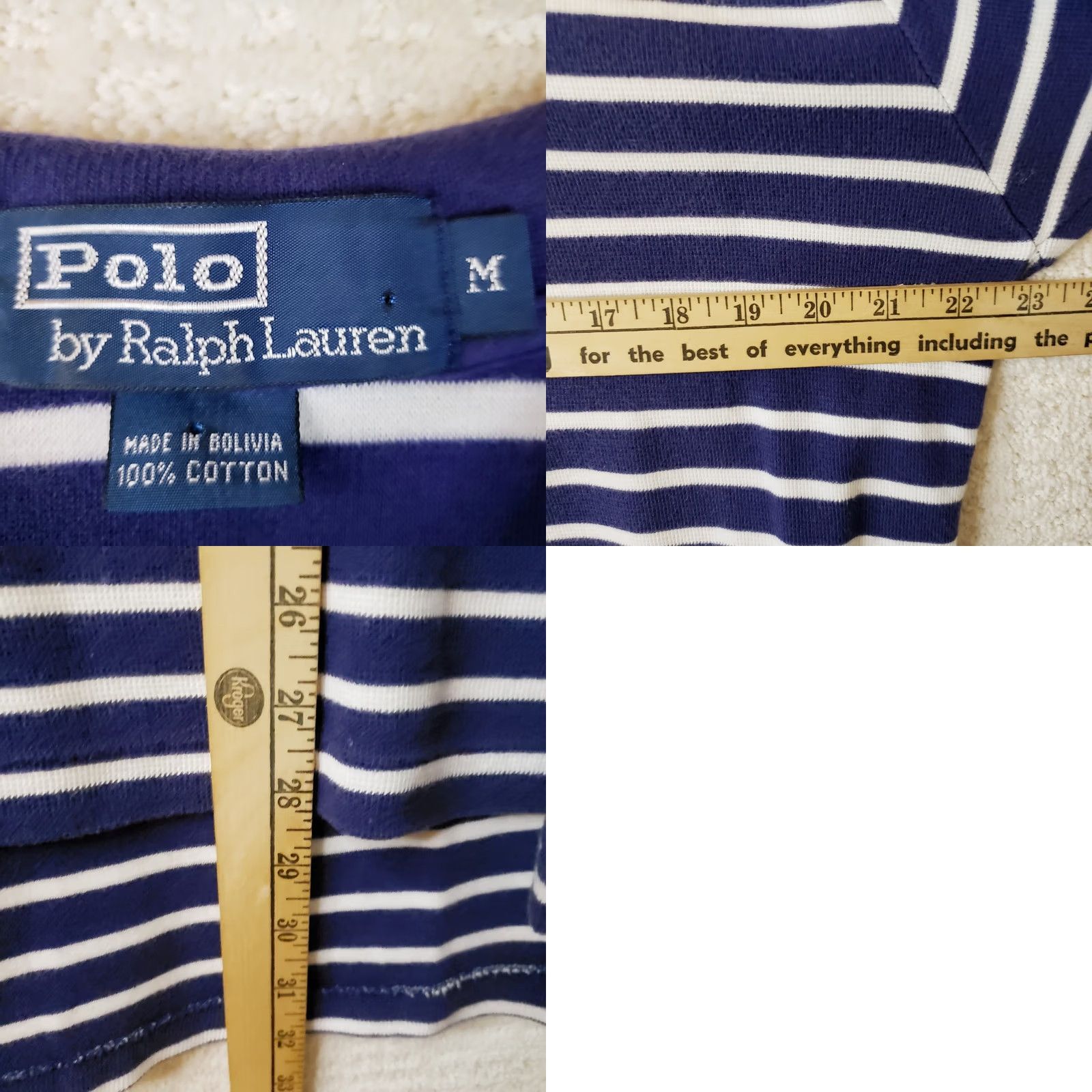 Polo Ralph Lauren Polo Ralph Lauren Polo Shirt Mens M Blue Striped Short Sleeve Golf Classic Polo Ralph Lauren Polo Green Pony Logo Sports Shirt Size US M / EU 48-50 / 2 - 9 Thumbnail