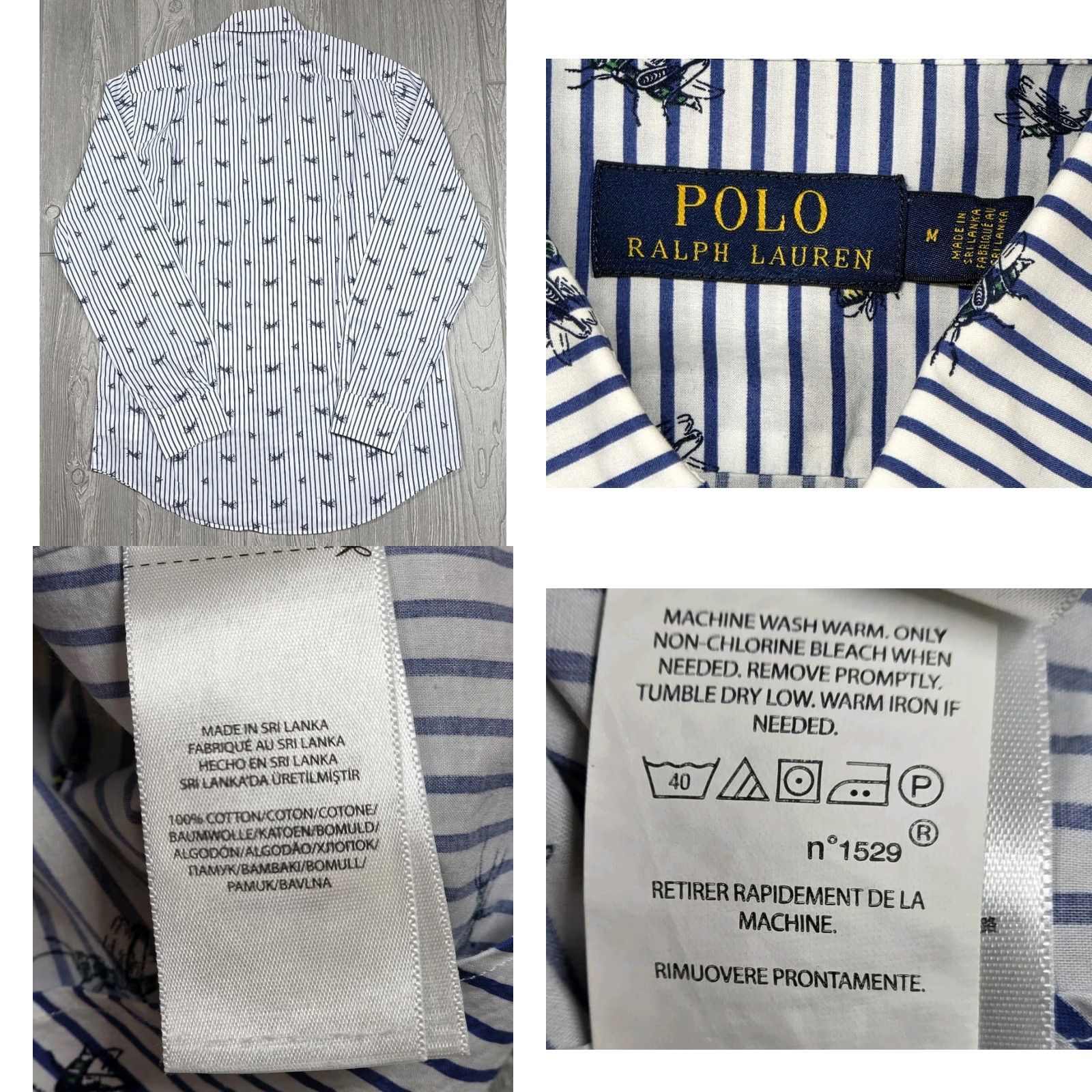 Polo Ralph Lauren Polo Ralph Lauren Shirt M Men Blue White Striped Button-Up Long Sleeve Size US M / EU 48-50 / 2 - 8 Thumbnail