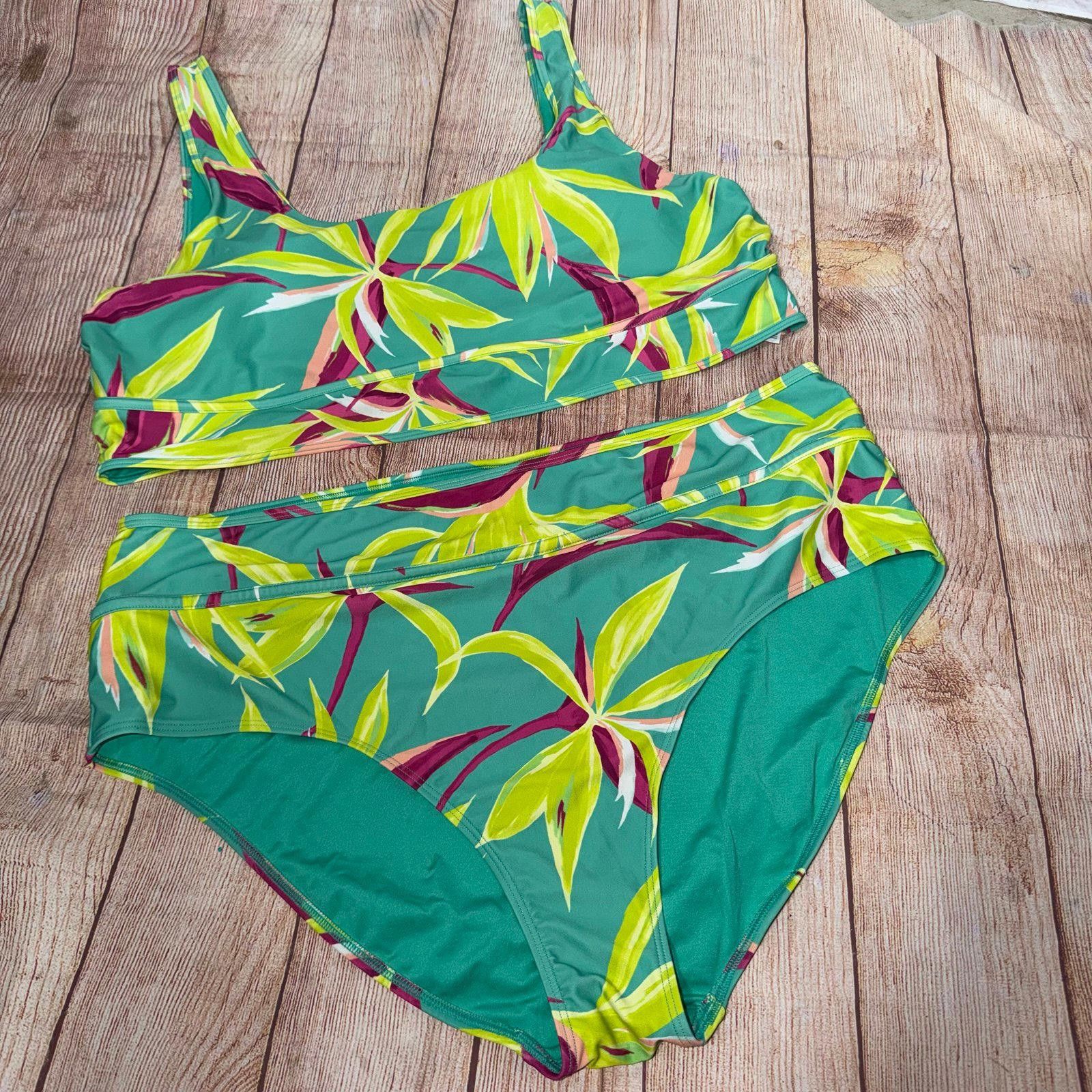 Old Navy Old Navy 3X Tropical Print Bikini Set Size ONE SIZE - 1 Thumbnail