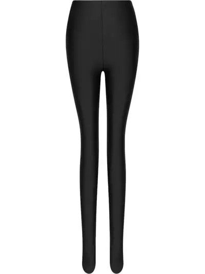 Saint Laurent Paris o1b1hav111124 Tights in Shiny Jersey in Black Size 28" / US 6 / IT 42 - 1 Thumbnail