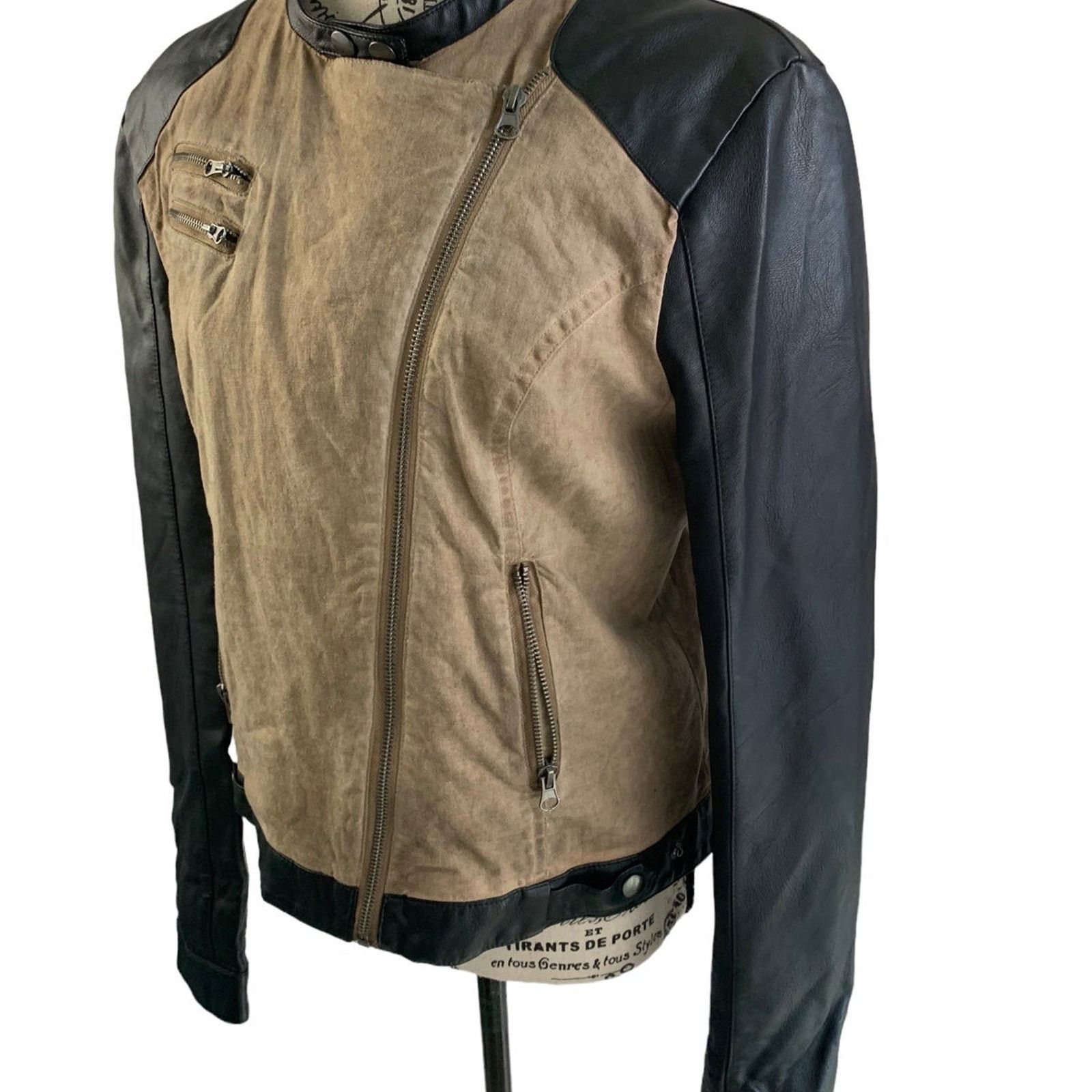 Blanc Noir BLANC NOIR Women's Large Moto Jacket Faux Leather Y2K FLAWS Size L / US 10 / IT 46 - 4 Thumbnail