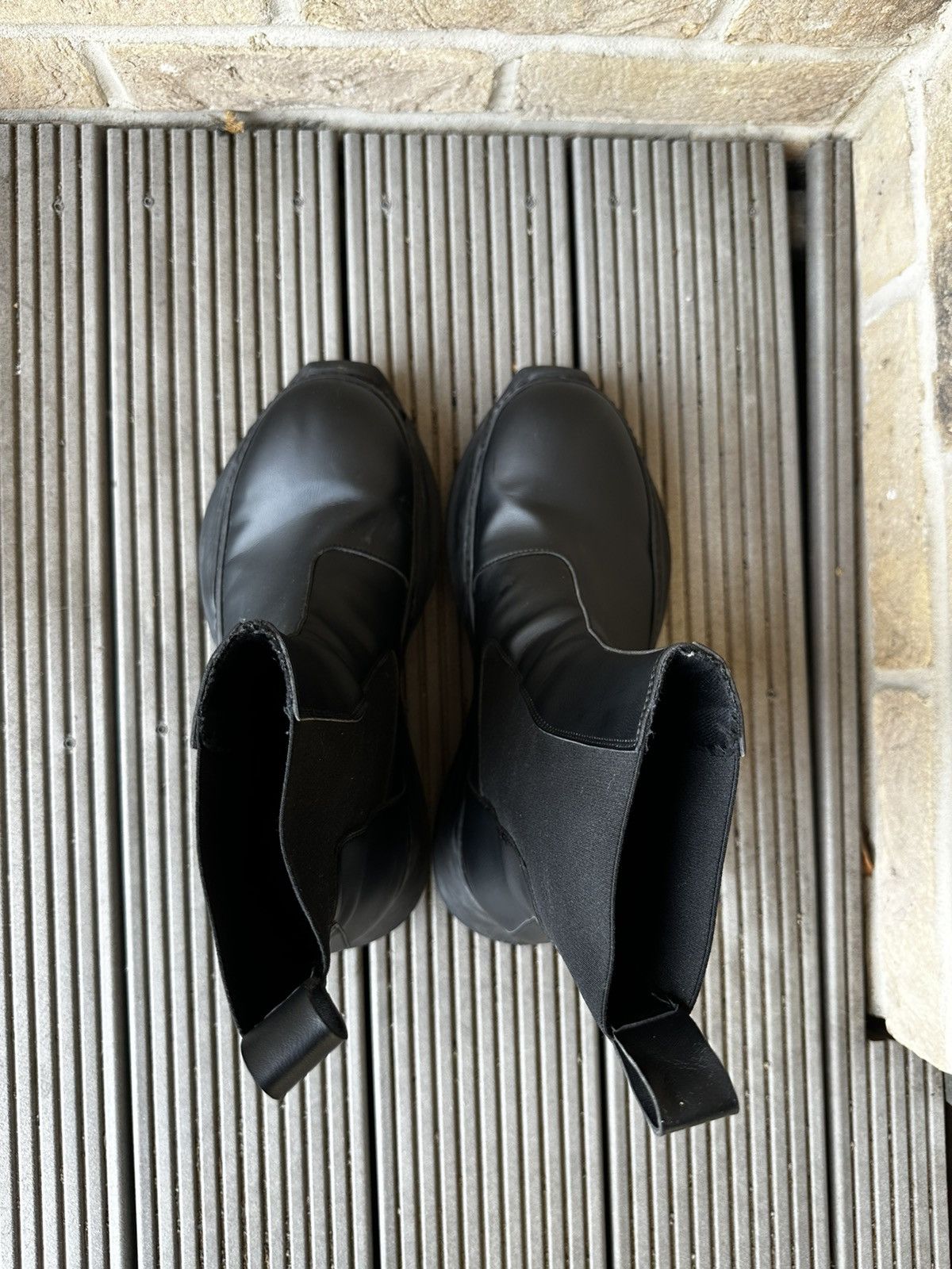 image of Rick Owens Beatle Abstract Boots in Black, Men's (Size 10)