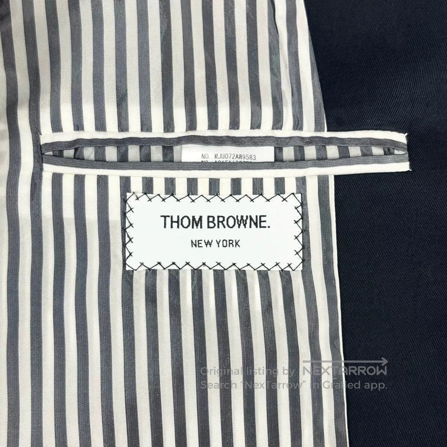 Thom Browne Thom Browne Navy Short Baseball Jacket. Size US M / EU 48-50 / 2 - 5 Thumbnail