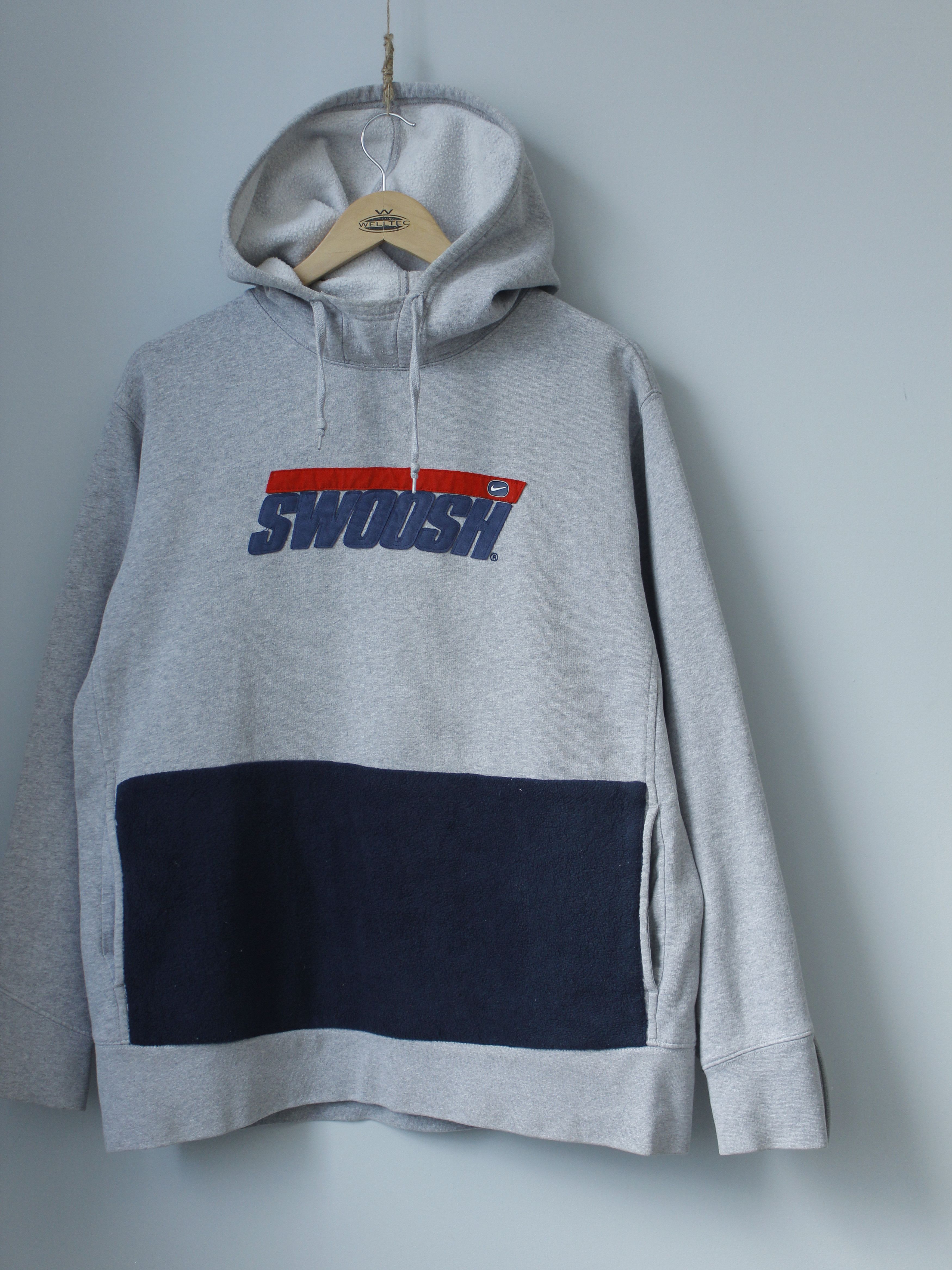 Nike × Vintage Nike Swoosh Vintage Customized Hoodie Gray L Oversize M mens Size US L / EU 52-54 / 3 - 2 Thumbnail
