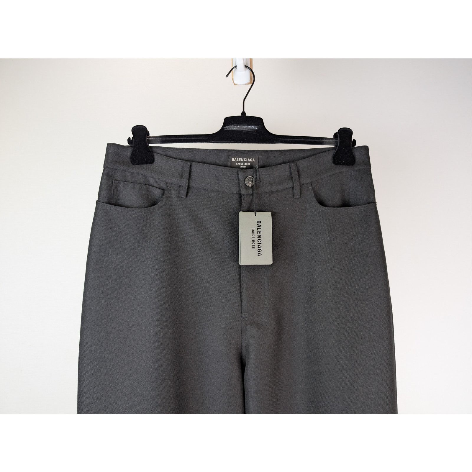 Balenciaga o1rshd1 Stretch Virgin Wool 5 Pocket Baggy Pants in Black Size US 34 / EU 50 - 3 Thumbnail