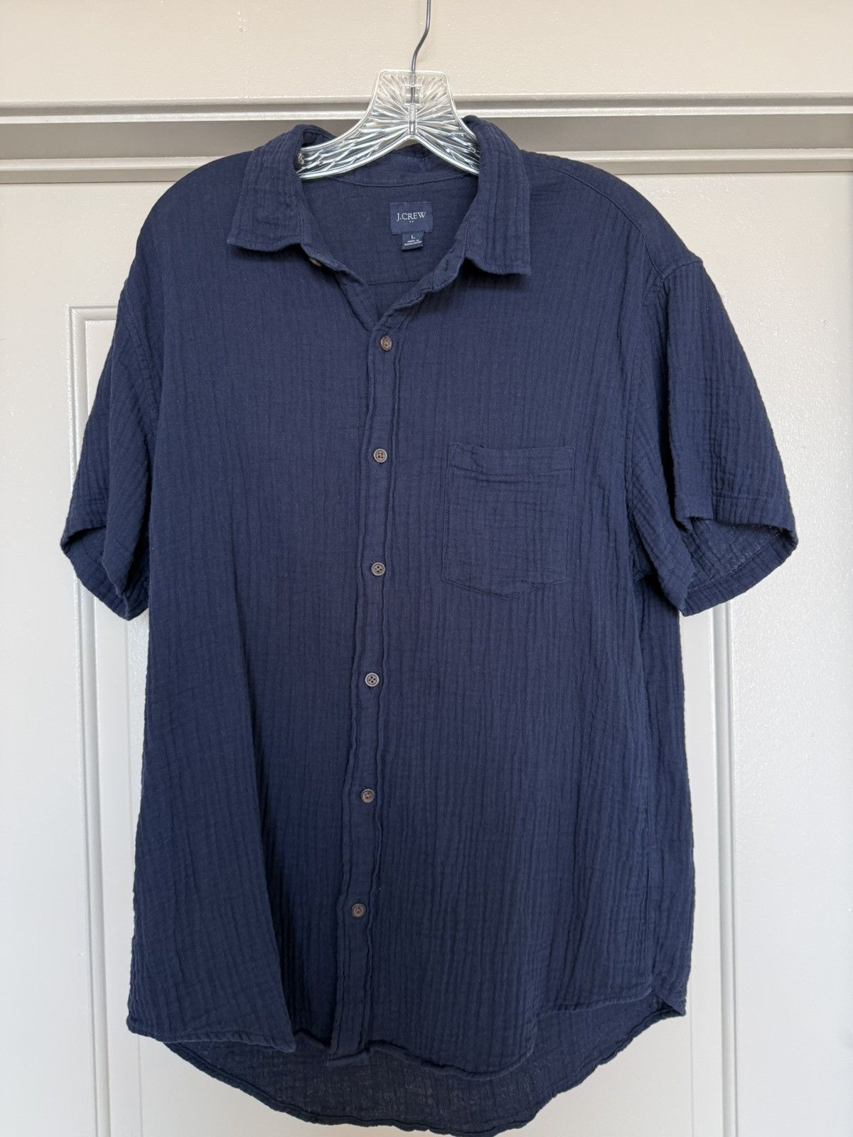 J Crew Linen Button Up Short Sleeve Shirt