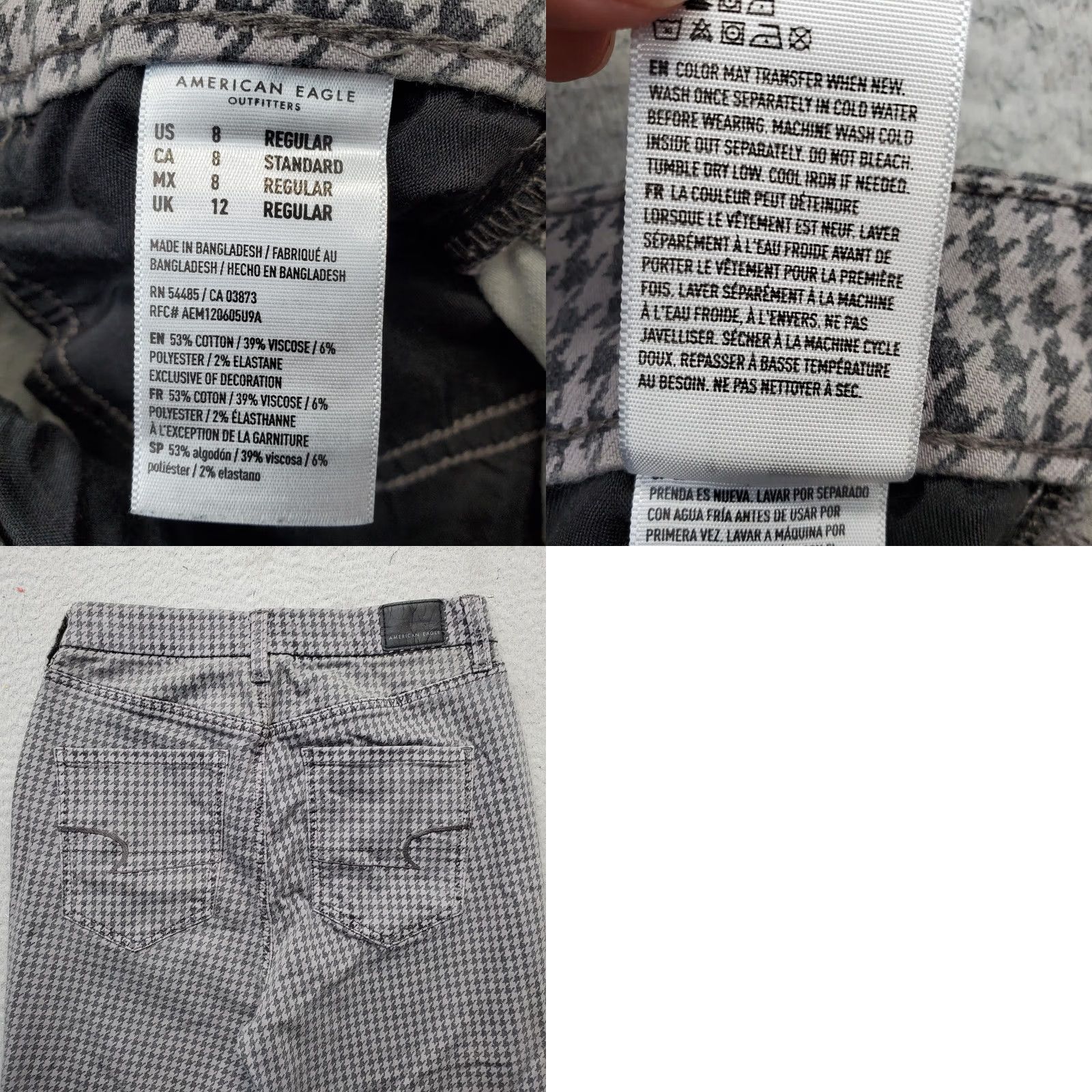 American Eagle Outfitters American Eagle Outfitters Chino Pants Womens 8 Multicolor Houndstooth Cotton Stretch Pants Womens 8 Multicolor Houndstooth Cotton Stretch Size 30" / US 8 / IT 44 - 8 Thumbnail