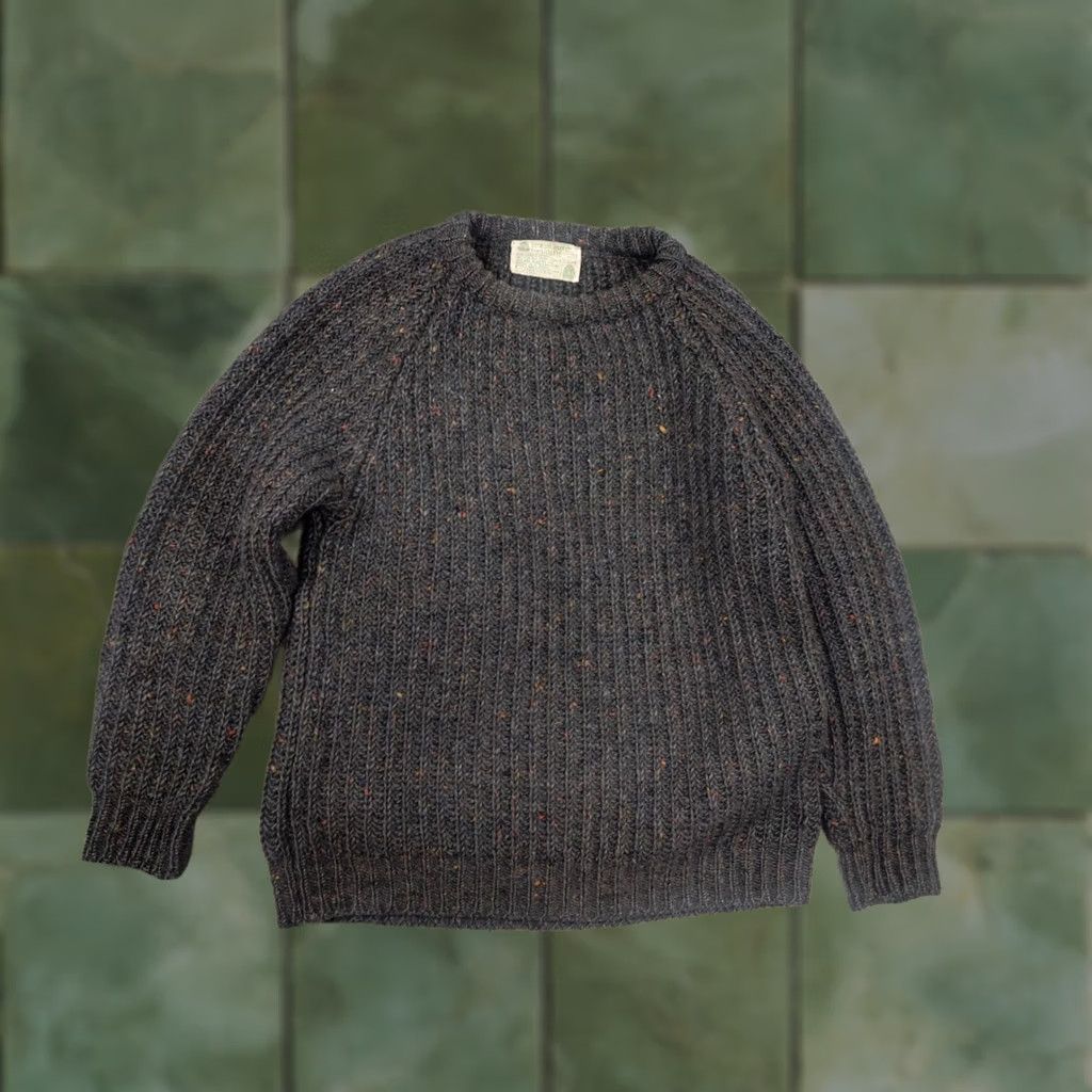 Vintage VINTAGE Donegal Woollen Sweater Fisherman Gray Wool Crew Neck Men S 80s Knit Cable-Knit Pullover Size US S / EU 44-46 / 1 - 1 Thumbnail