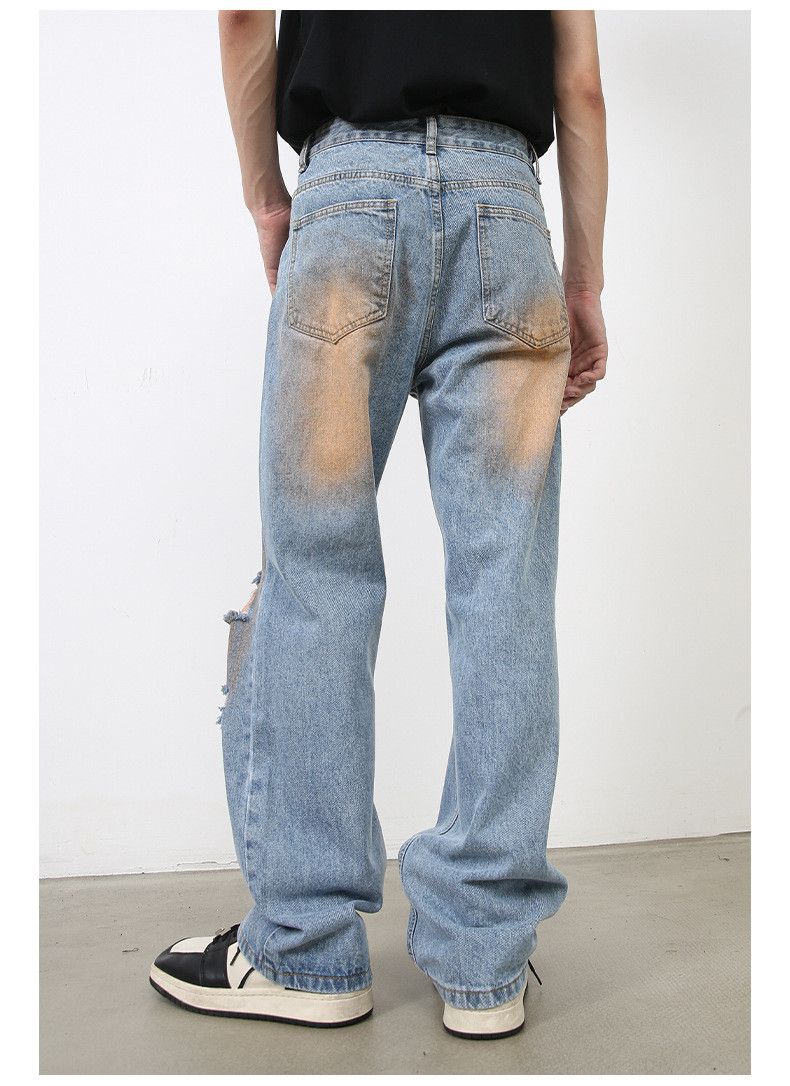 Japanese Brand × Jean Men's American style distressed tie-dye ripped jeans Size US 32 / EU 48 - 5 Thumbnail