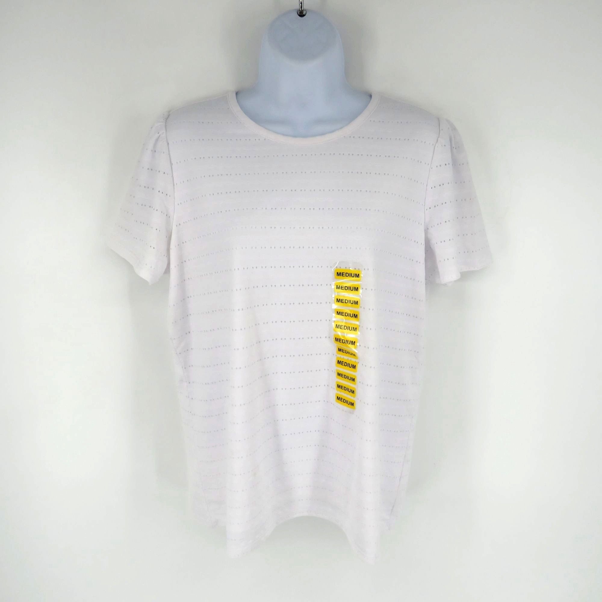 Other Rafaella Women's White Short-Sleeve Top Eyelet Detail Medium Size M / US 6-8 / IT 42-44 - 1 Thumbnail