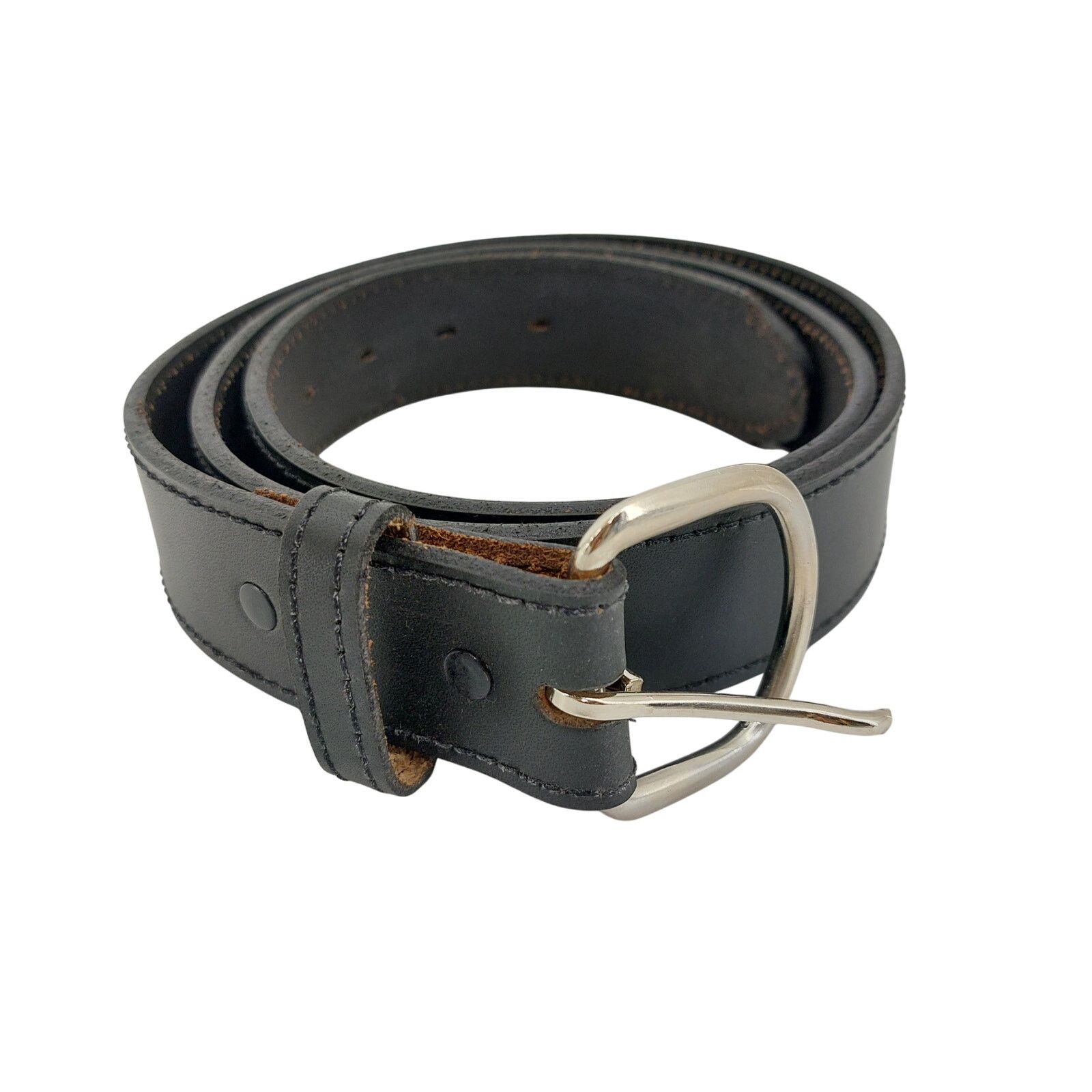 Other Men's Black Genuine Leather Belt Size 42 Single Prong Buckle Size 42 - 1 Thumbnail