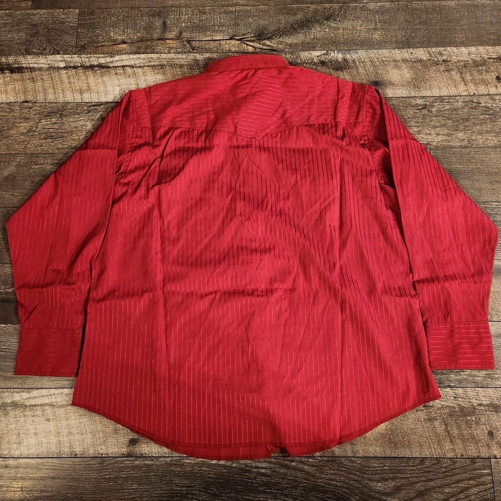 Wrangler Wrangler Pearl Snap Shirt Mens 2XL Red Striped Western Cowboy Rodeo New! Size US XXL / EU 58 / 5 - 4 Thumbnail