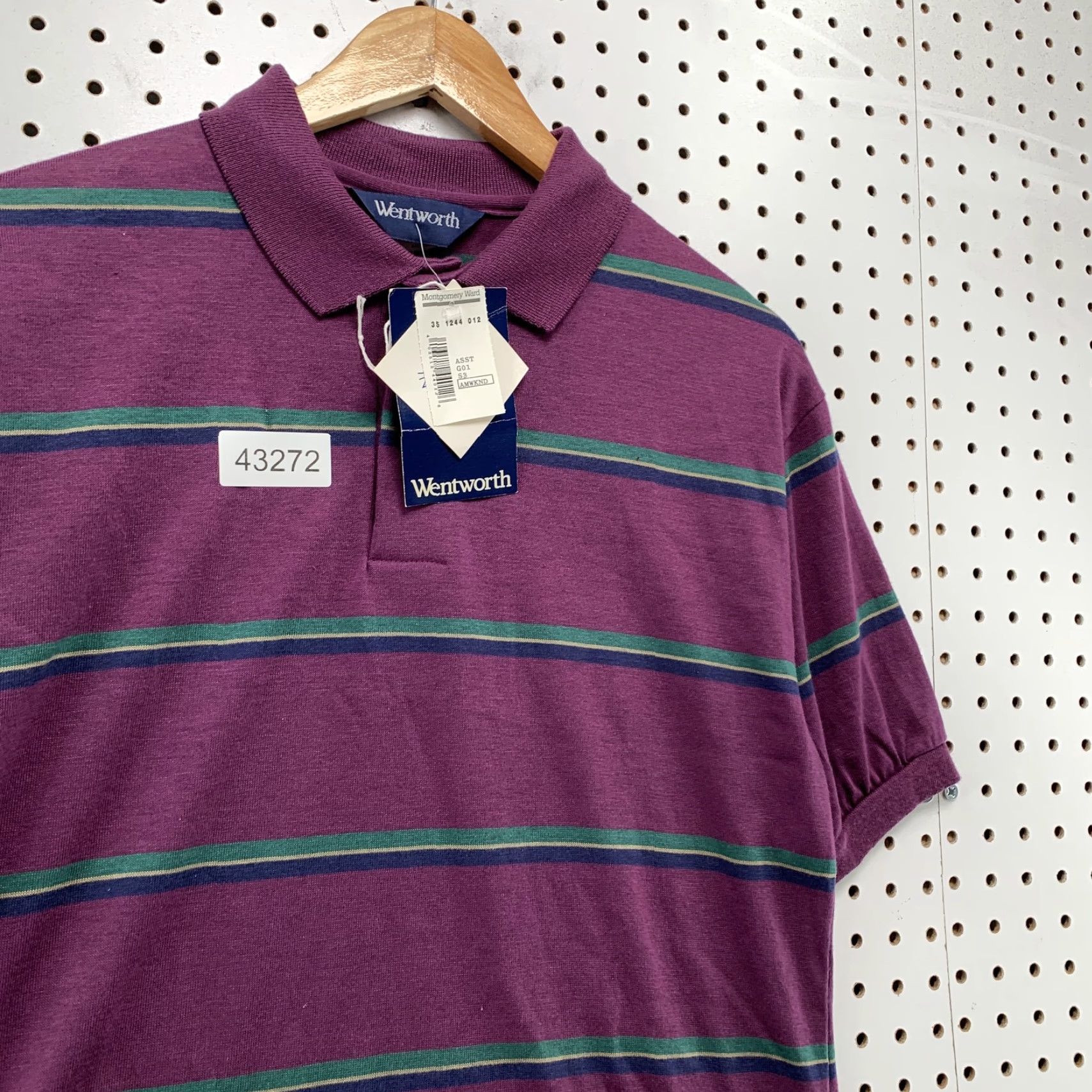 Vintage VINTAGE Wentworth Polo Shirt Men Medium Purple Striped Cotton Made USA Polo Shirt Adult Medium Purple Striped 90s Mens Size US M / EU 48-50 / 2 - 3 Thumbnail