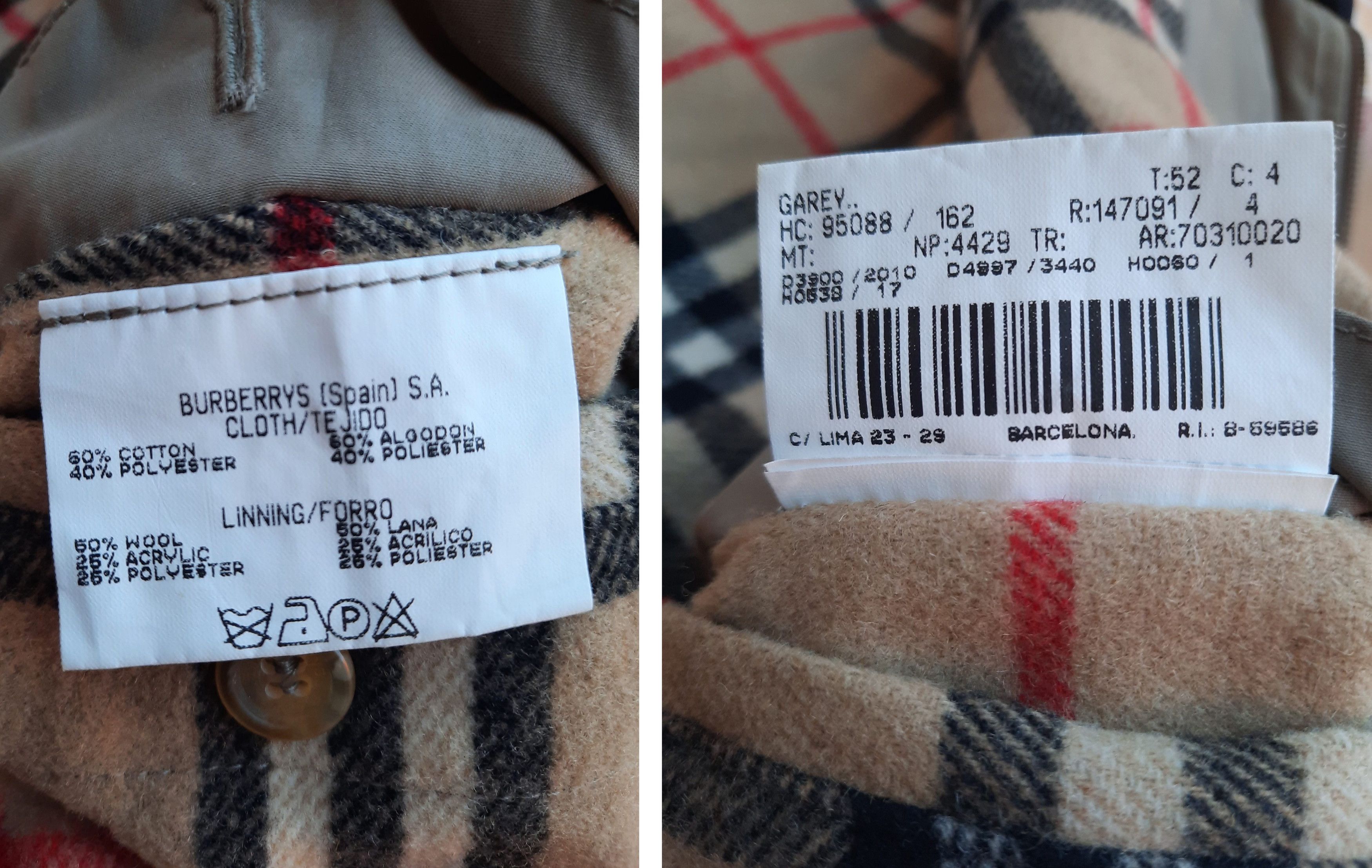 Burberry 90s Burberrys khaki Chore Jacket wool lining & collar Size US L / EU 52-54 / 3 - 7 Thumbnail