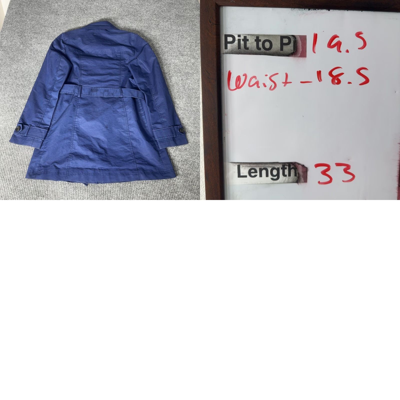 Vintage LL Bean Trench Coat Womens S Blue Belted Cotton Blend Jacket 287395 Size S / US 4 / IT 40 - 9 Thumbnail