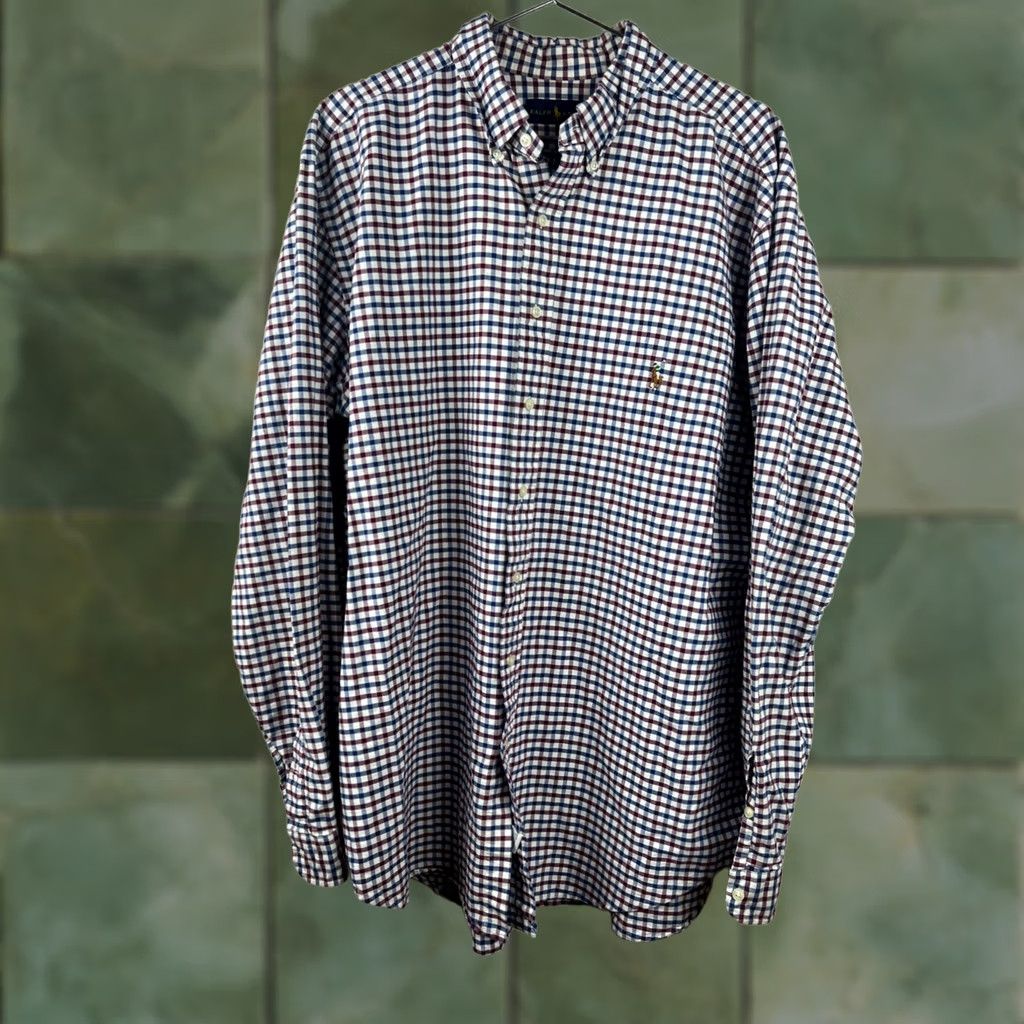 Ralph Lauren Ralph Lauren XLT Button-Down Shirt Men’s Long Sleeve Plaid Red Blue Check Classic Fit Tailored Tall/Long Color: Blue Size US XL / EU 56 / 4 - 1 Thumbnail