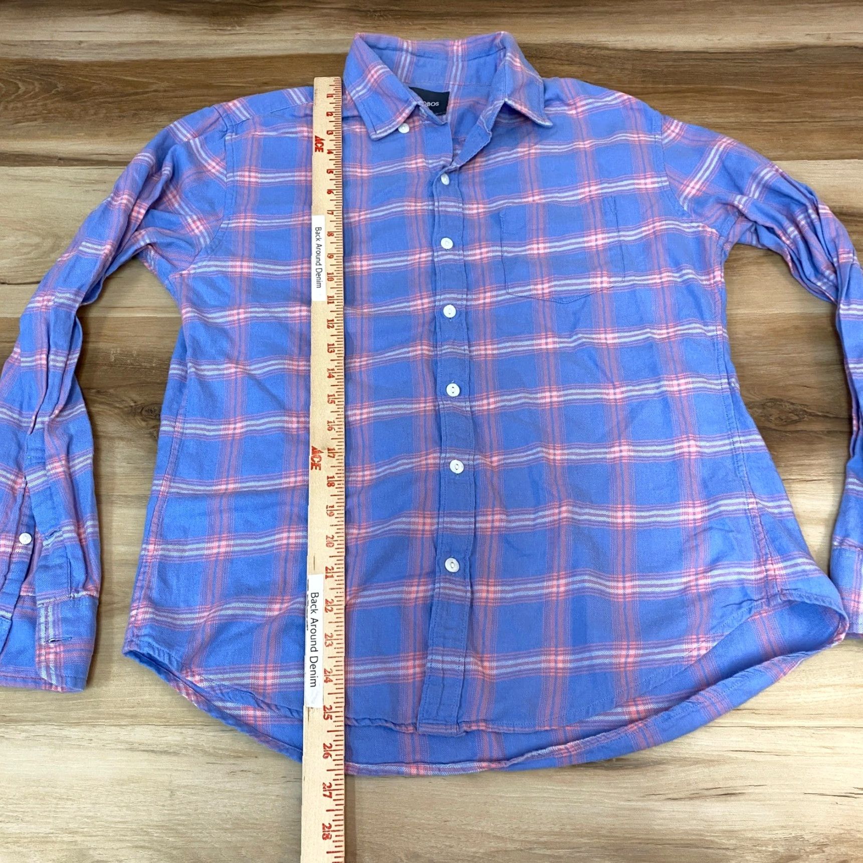 Bonobos Bonobos Shirt Mens Medium Slim Flannel Cotton Plaid Button-Down 40 in Chest Purple Pink Casual Business Travel Mens Size US M / EU 48-50 / 2 - 5 Thumbnail
