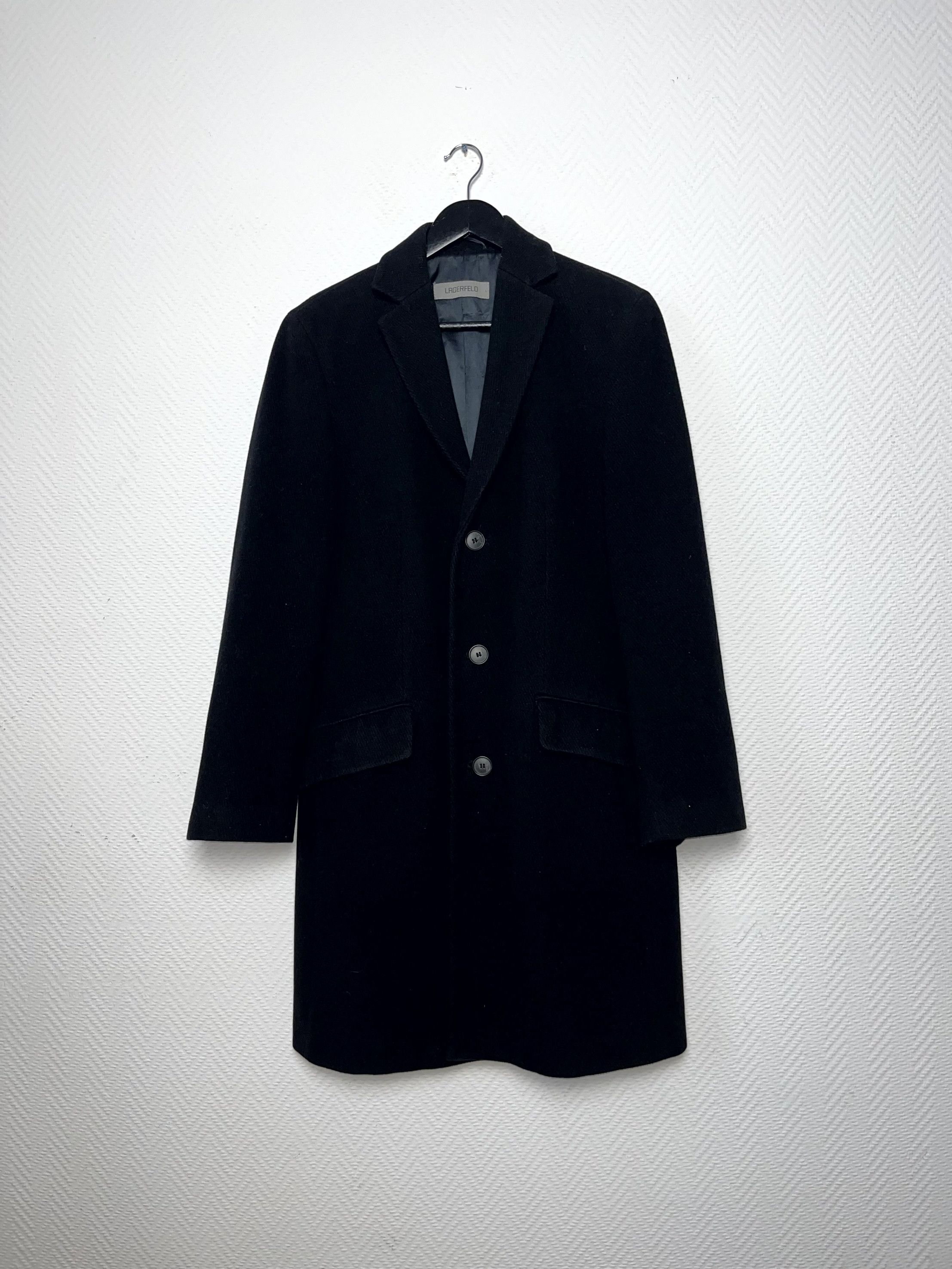 Karl Lagerfeld Karl Lagerfeld Black Classic Wool Overcoat Size M EU 44 Size US M / EU 48-50 / 2 - 9 Thumbnail