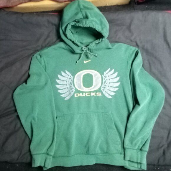 NCAA × Nike × Vintage Vintage Nike Oregon Ducks Mid Swoosh Hoodie Sweatshirt Size US M / EU 48-50 / 2 - 2 Thumbnail