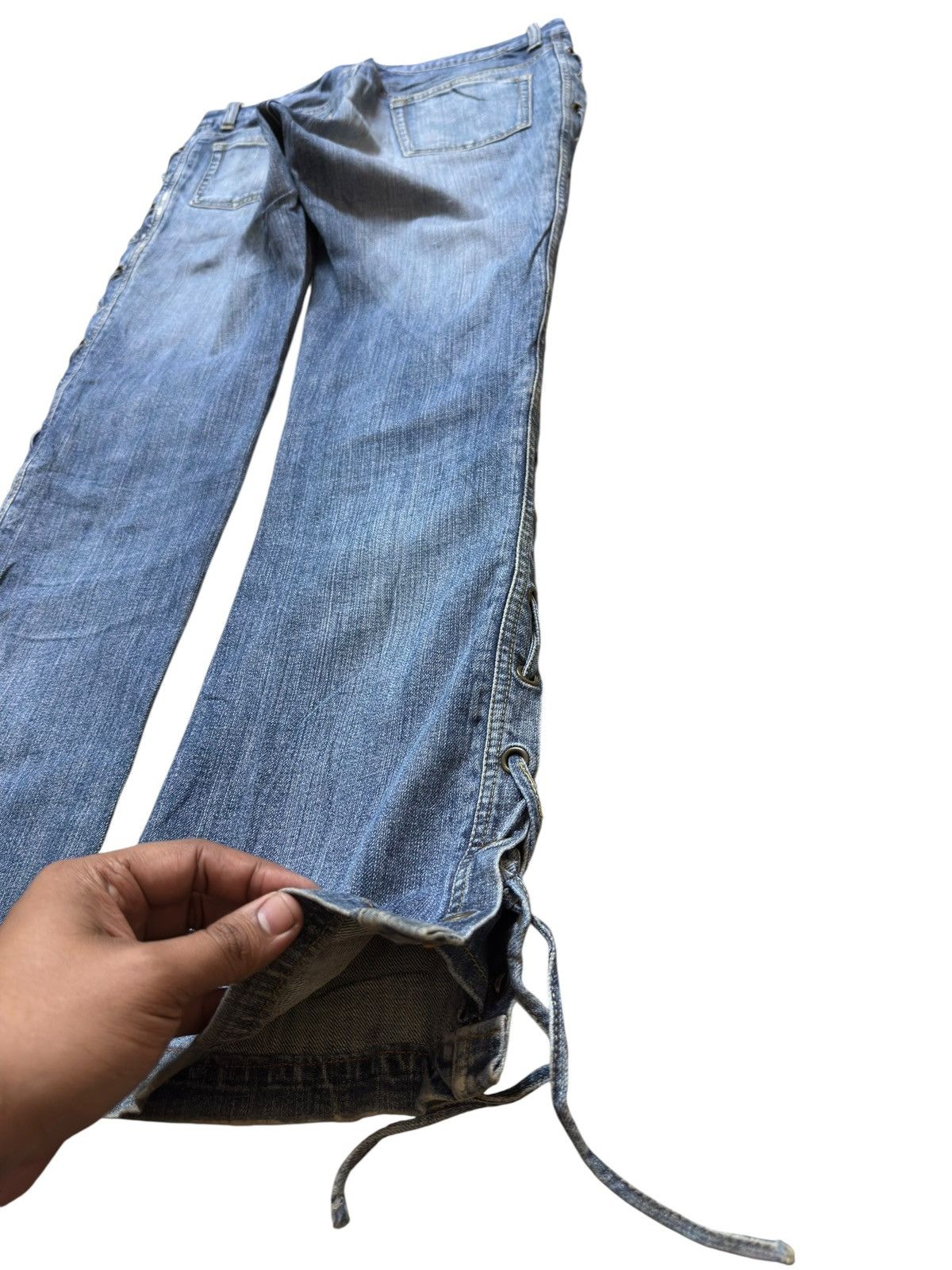 Tornado Mart Vintage Oririn Flare Bootcut Lace Up Women Denim Size US 31 - 7 Thumbnail