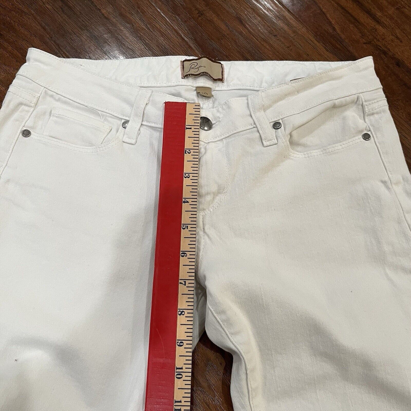 Paige Paige Roxie Crop White Classic Rise 8" Skinny Jeans Size 29 Size 29" - 5 Thumbnail