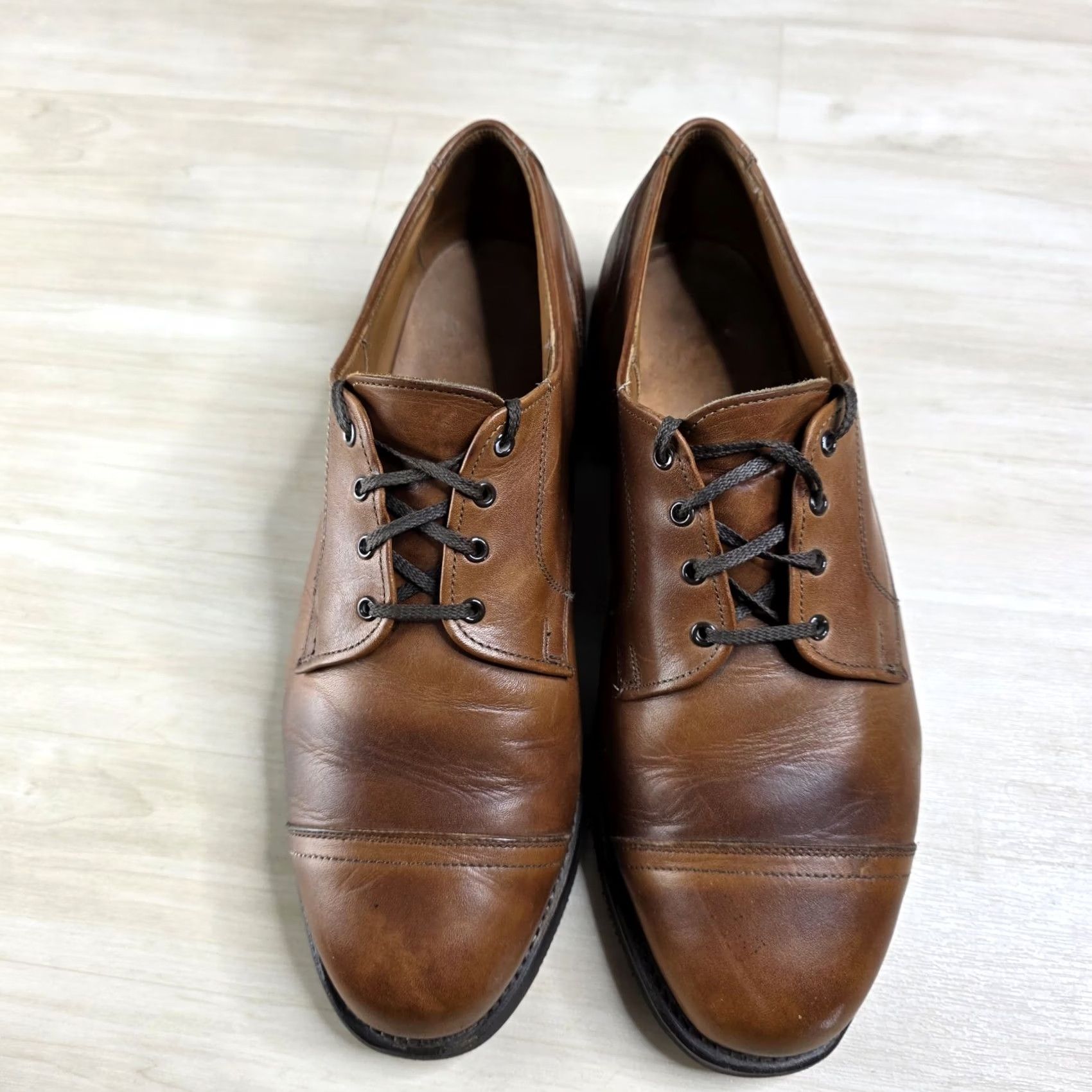 Allen Edmonds Allen Edmonds Ellsworth Oxford Cap Toe Brown Leather Men's Shoes Size 9 EEE Size ONE SIZE - 3 Thumbnail