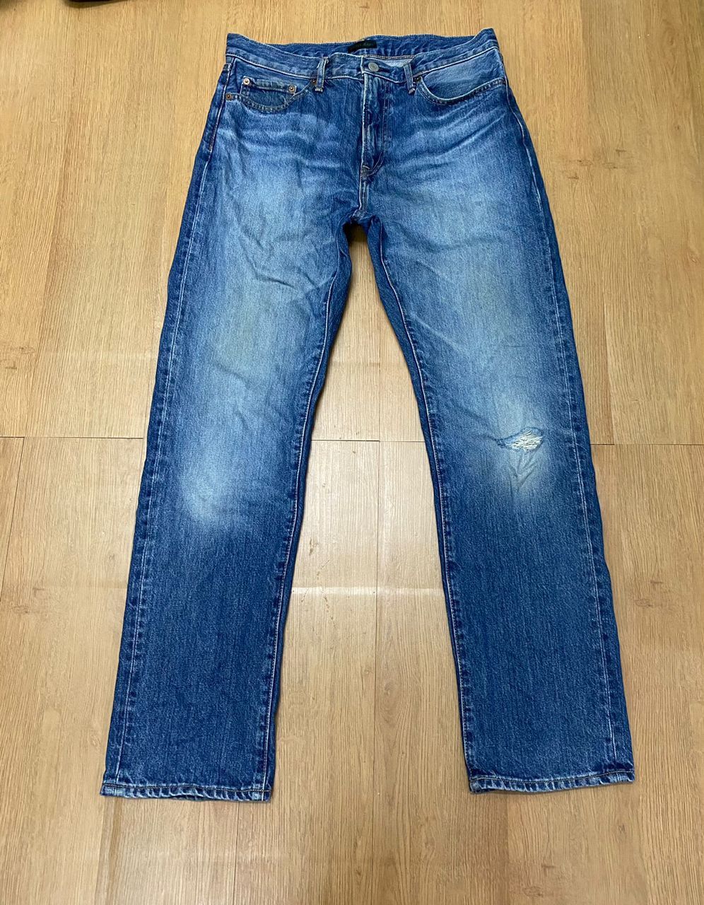 Japanese Brand 💥 Vintage Uniqlo Jeans Straight Distressed Denim Jeans Size US 32 / EU 48 - 1 Thumbnail
