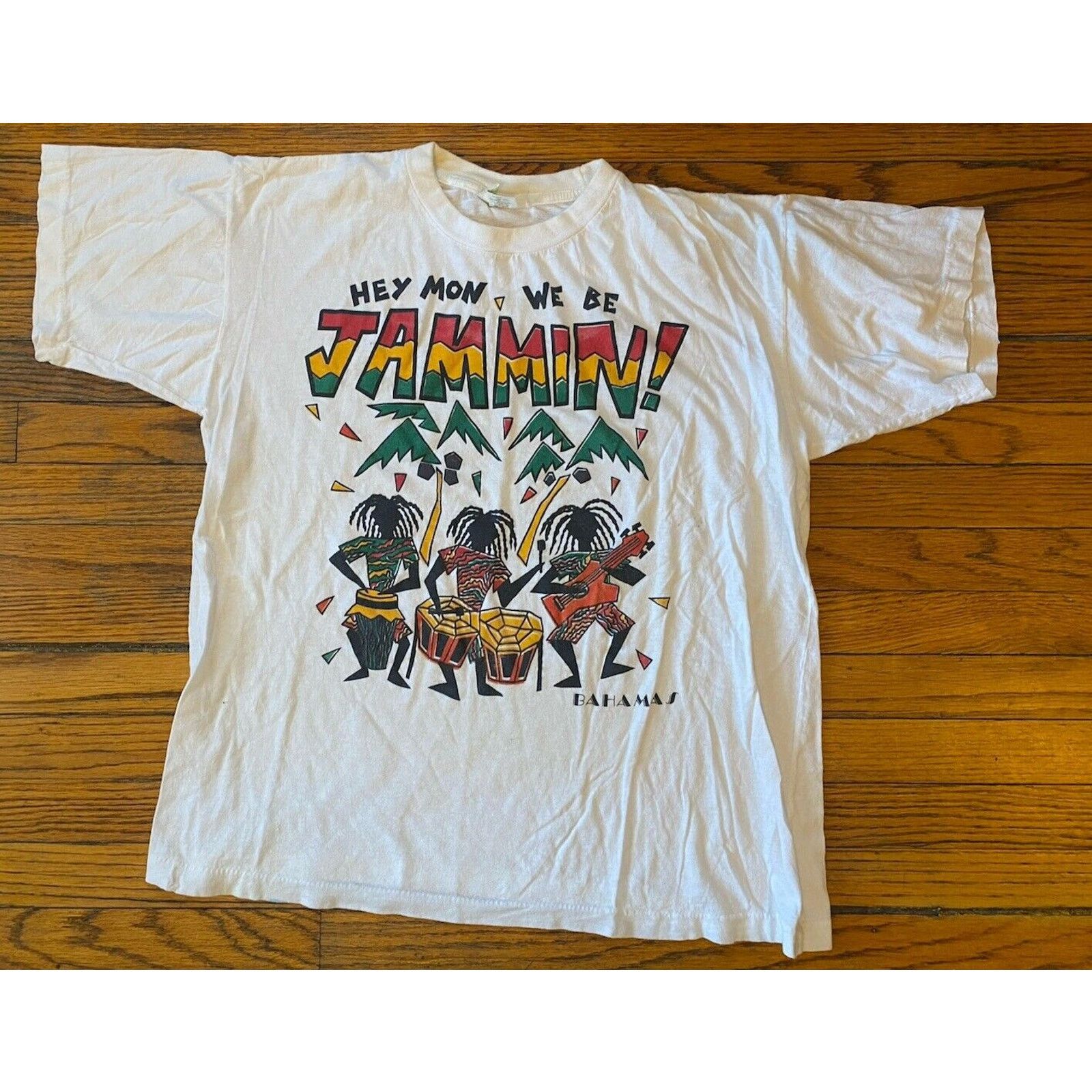 Other VTG Hey Mon We Be Jammin Men L Graphic T-Shirt Single Stitch Size US L / EU 52-54 / 3 - 1 Thumbnail
