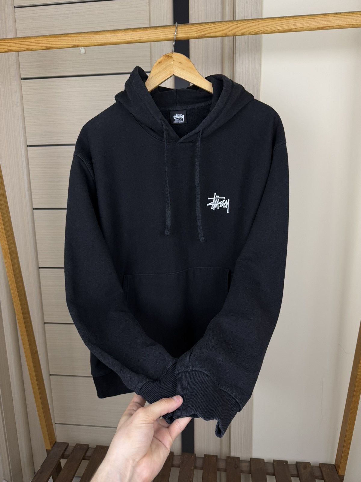 Stussy Stussy Hoodie Black Fleece Pullover Hoodie Vintage size L Size US L / EU 52-54 / 3 - 5 Thumbnail