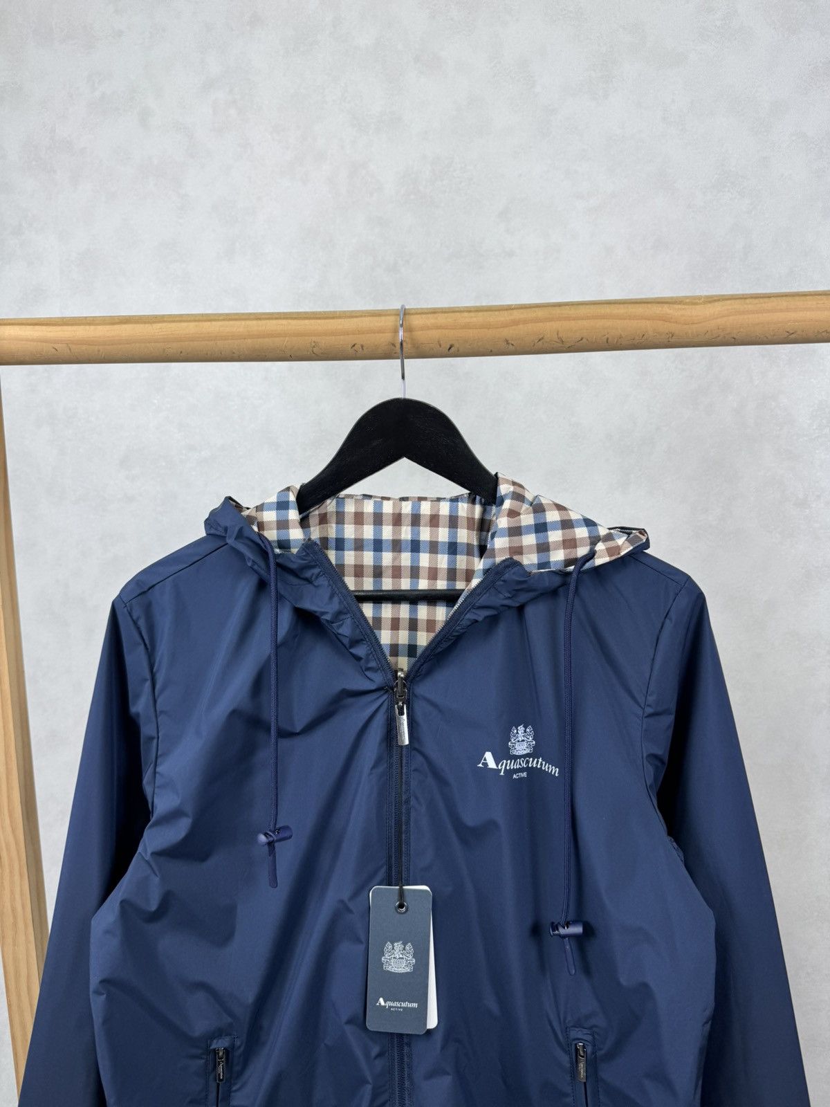 Aquascutum Aquascutum Men`s Hooded Reversible Sailor Checked Jacket Size US S / EU 44-46 / 1 - 2 Thumbnail