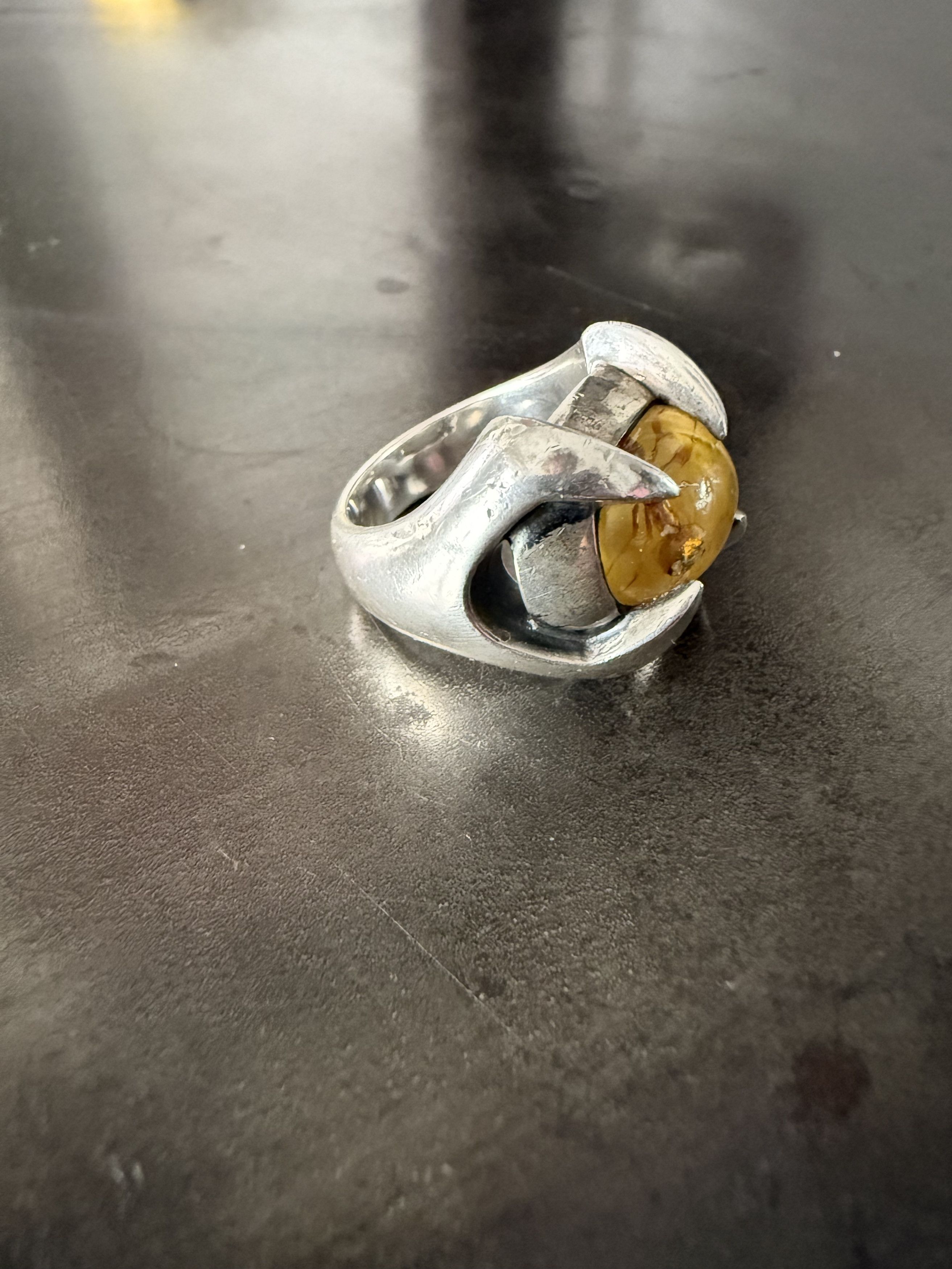 Other M.A.R.S Amber ring 925 silver with ant inclusion Size ONE SIZE - 1 Thumbnail
