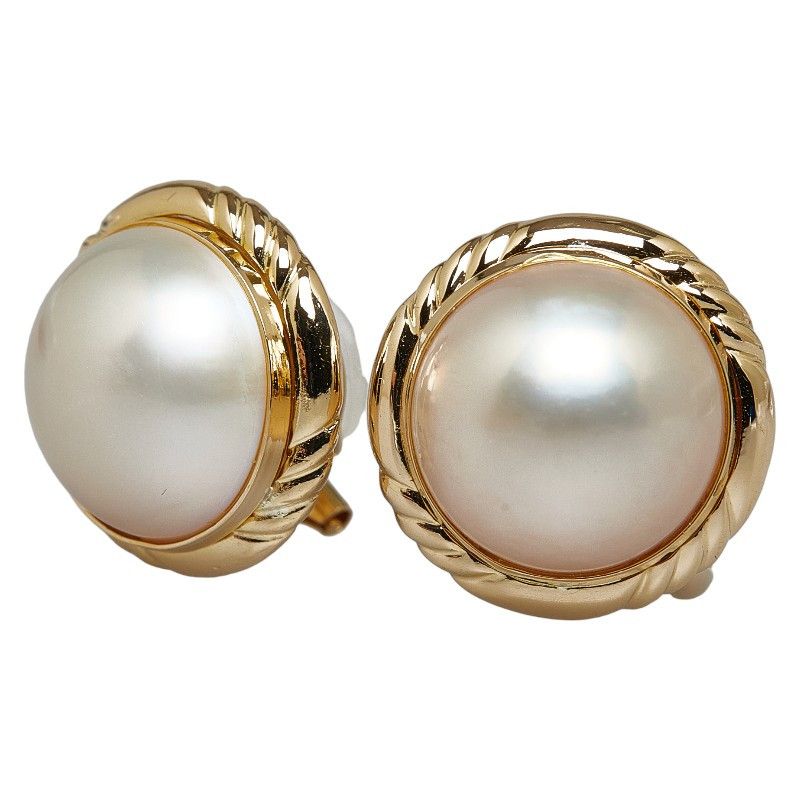 image of Other 18K Mabe Pearl Clip On Earrings in Gold, Women's