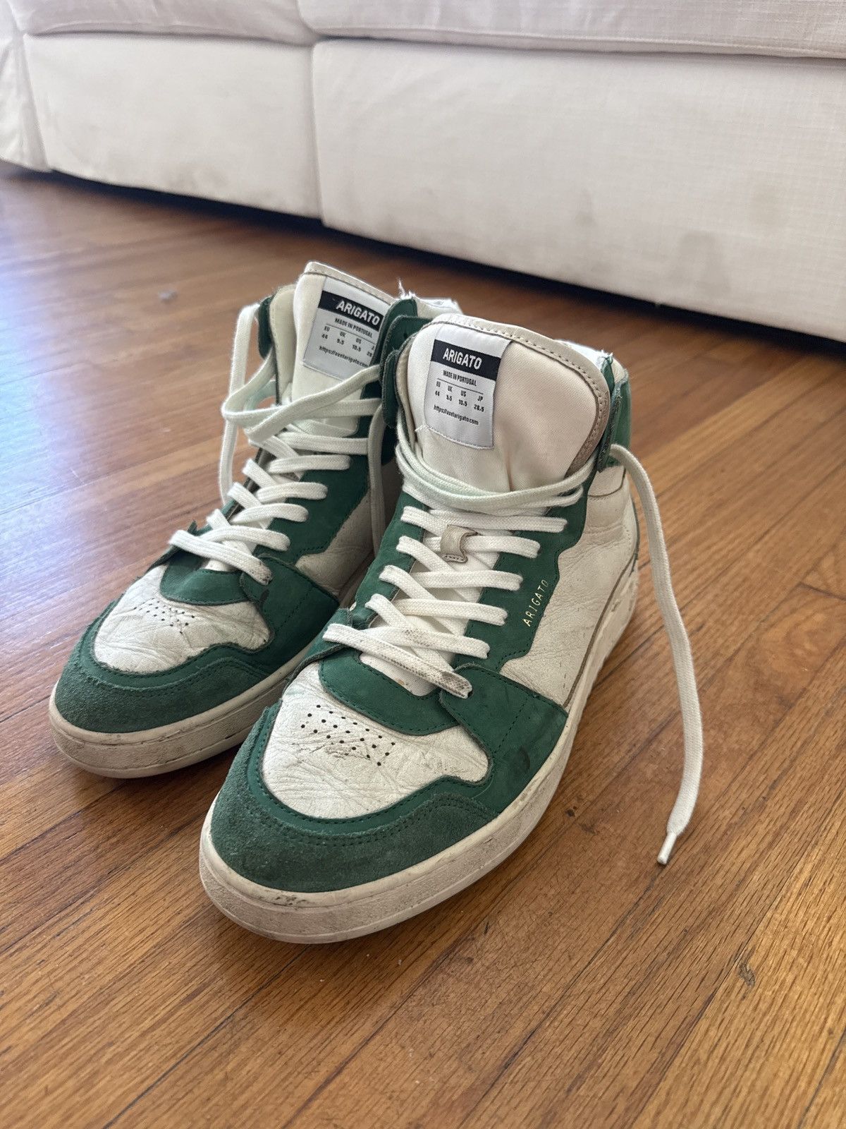 Axel Arigato Axel Arigato Green & White hi-top shoes Size US 10.5 / EU 43-44 - 1 Thumbnail