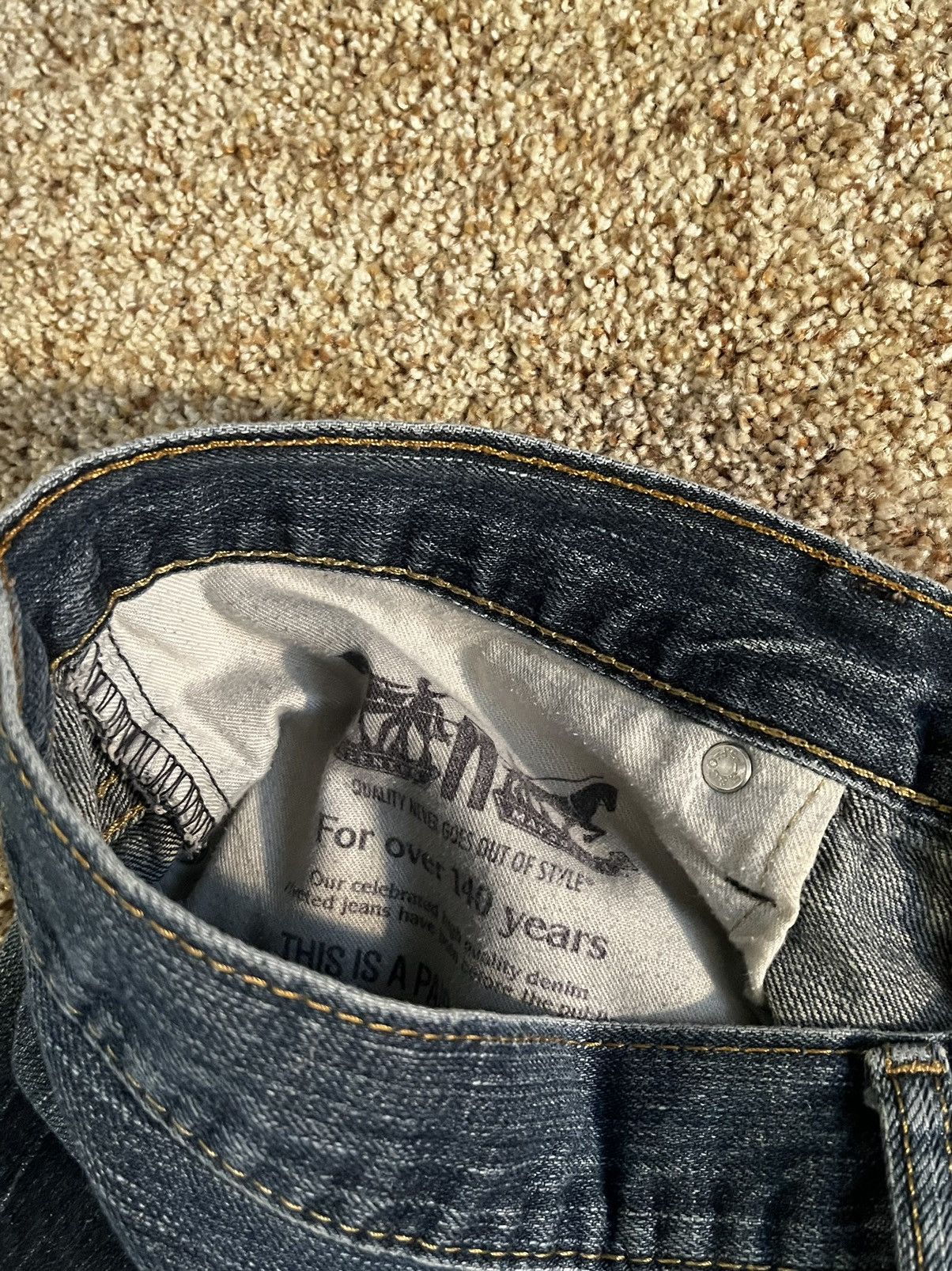 Levi's Y2K Pocketless Wash Levi's Baggy Jean Short Size US 32 / EU 48 - 3 Thumbnail