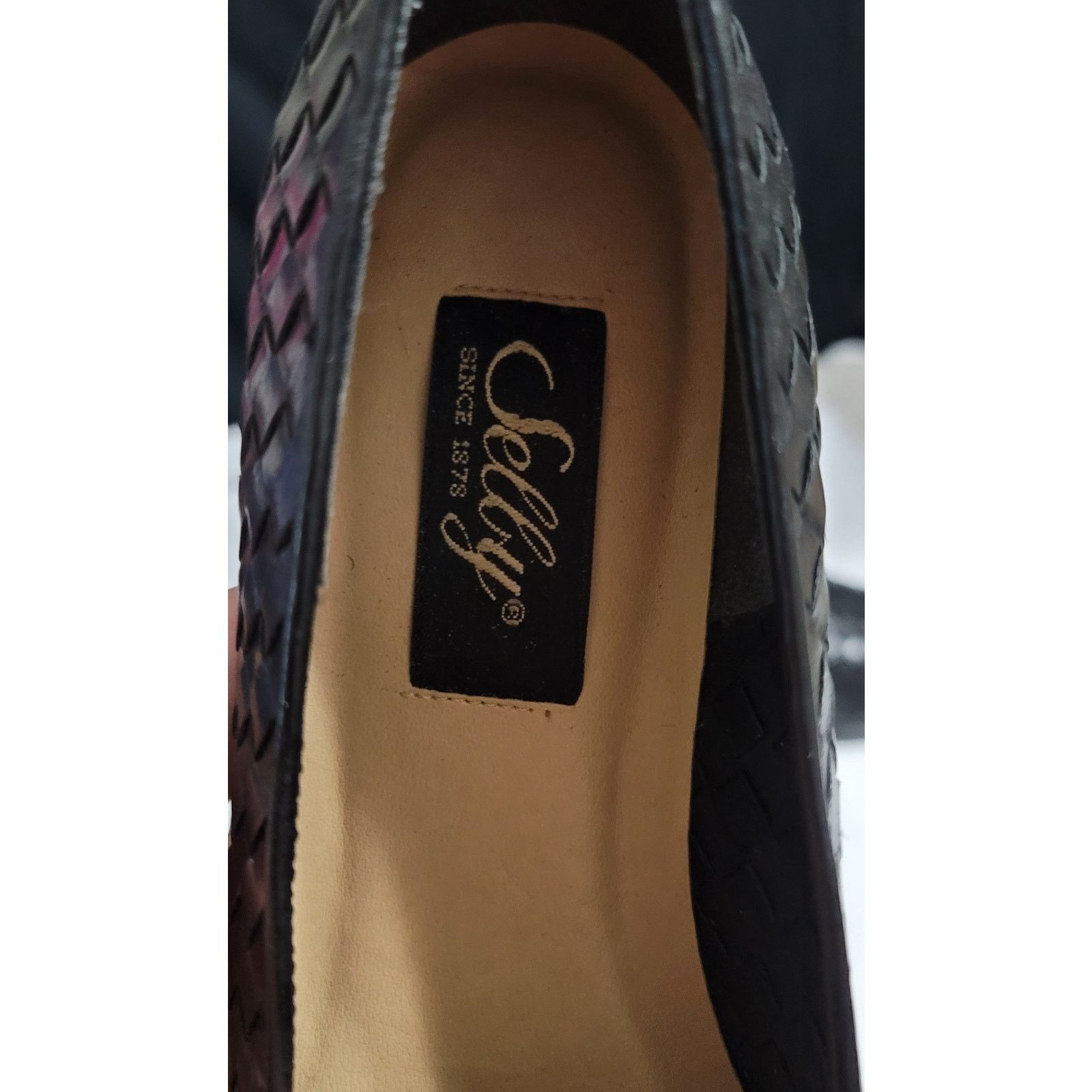 Other Vintage Selly Black Leather Woven Dianna Flats 7 3/5 A NWOB Size US 7 / IT 37 - 2 Thumbnail