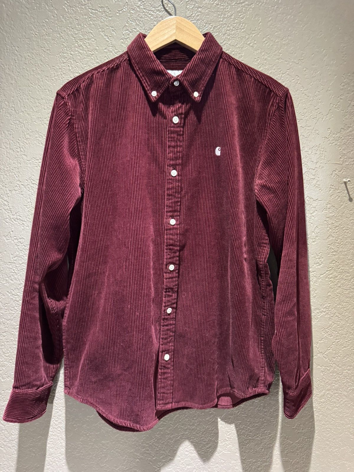 Carhartt Burgundy Carhartt Corduroy Button Up Shirt Thick Soft Medium Size US M / EU 48-50 / 2 - 6 Thumbnail